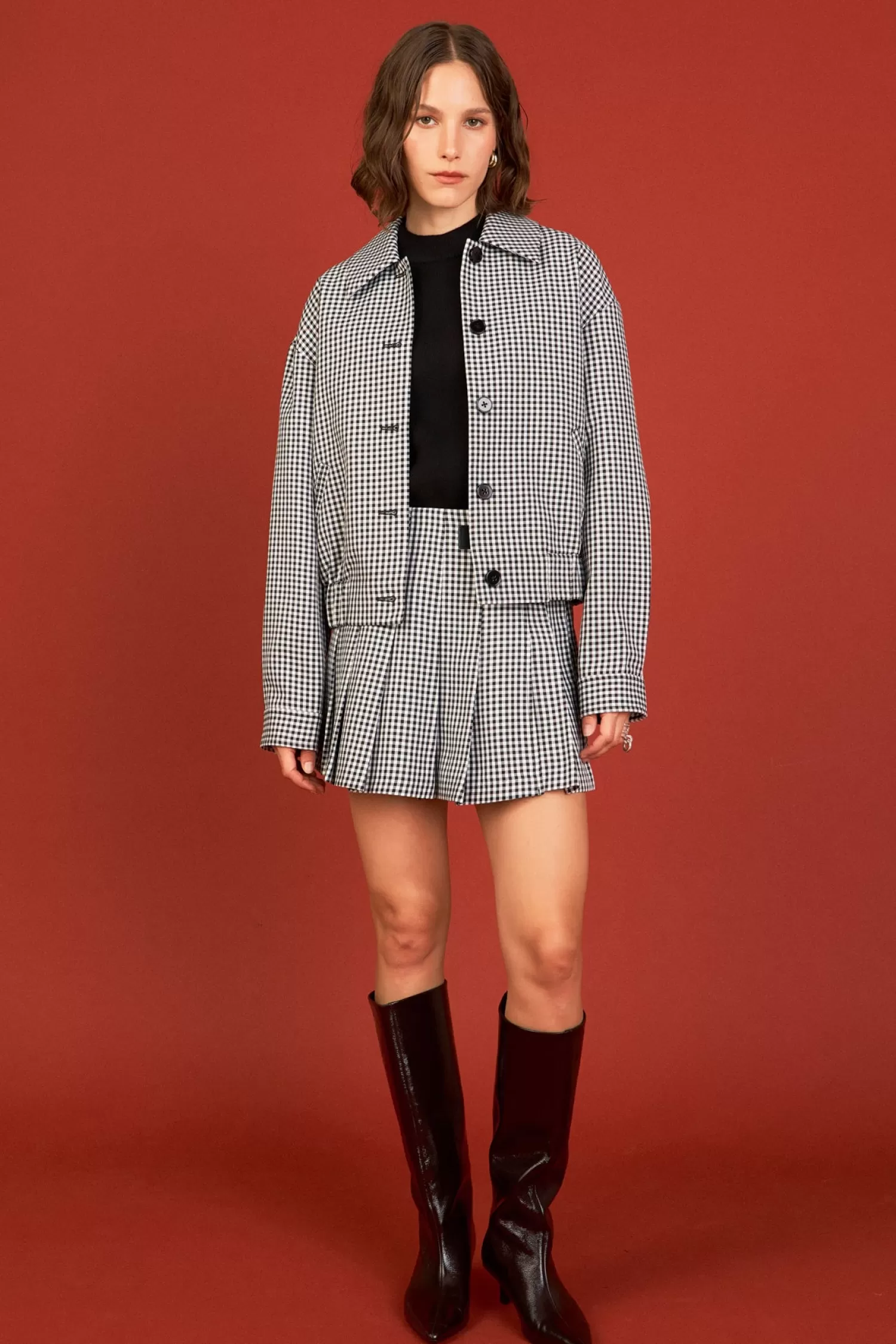 Best Sale Gingham Check Jacket Matching Sets | Jackets & Coats