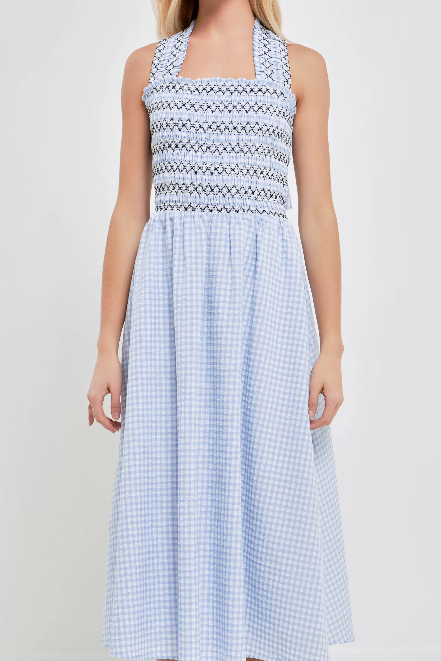 Best Sale Gingham Check Sleeveless Midi Dress Midi Dresses | Lounge & Casual