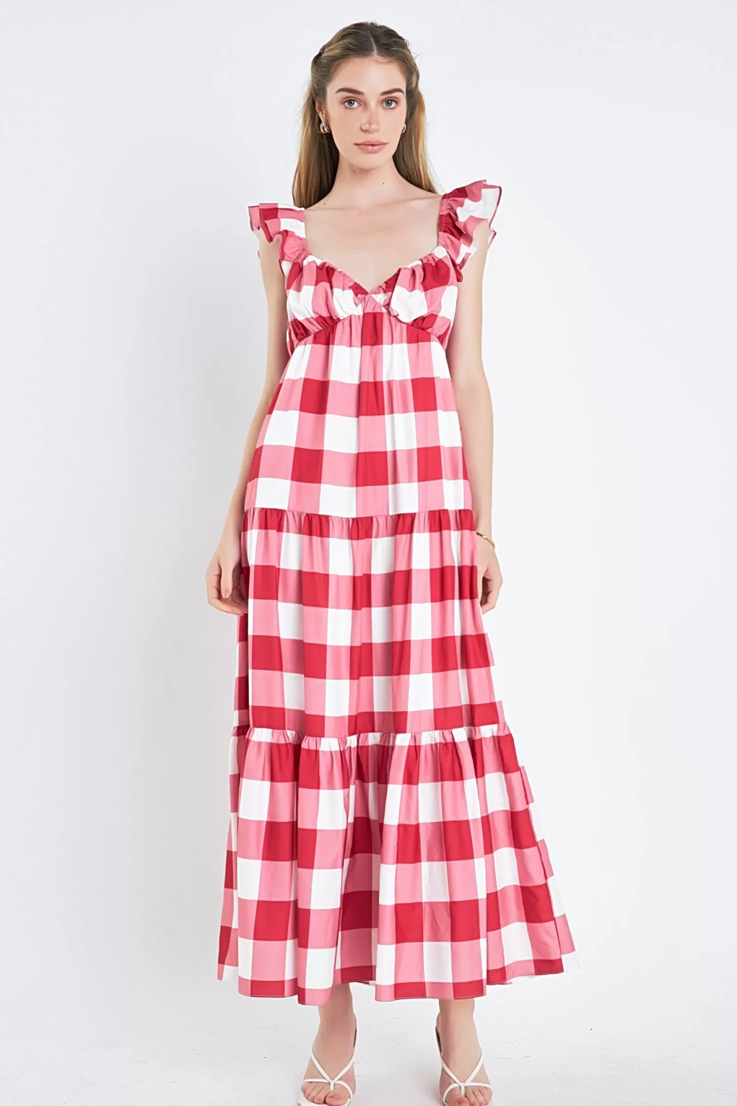 Outlet Gingham Maxi Dress Special Occasion | Maxi Dresses