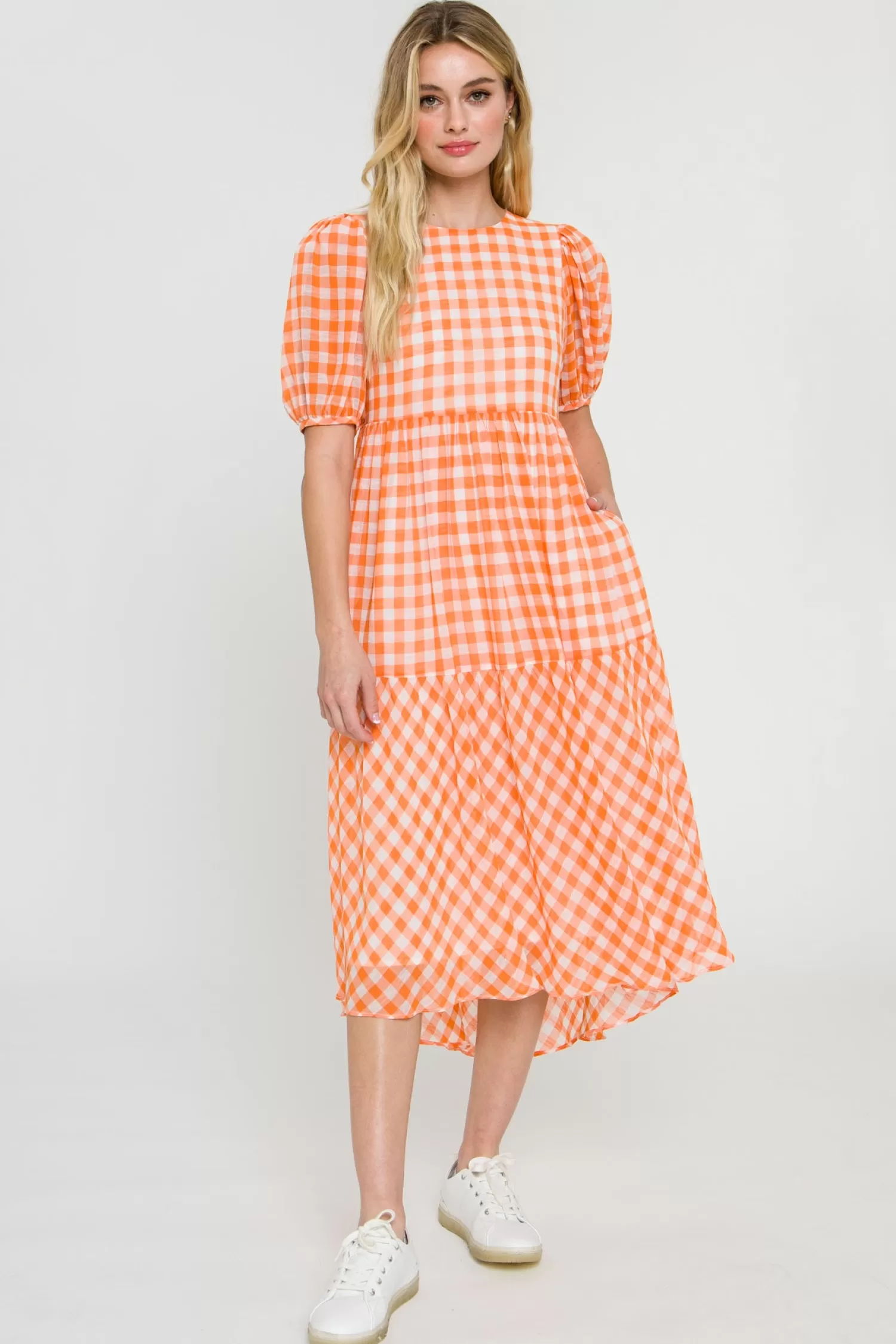 Flash Sale Gingham Print Midi Dress Midi Dresses | Lounge & Casual