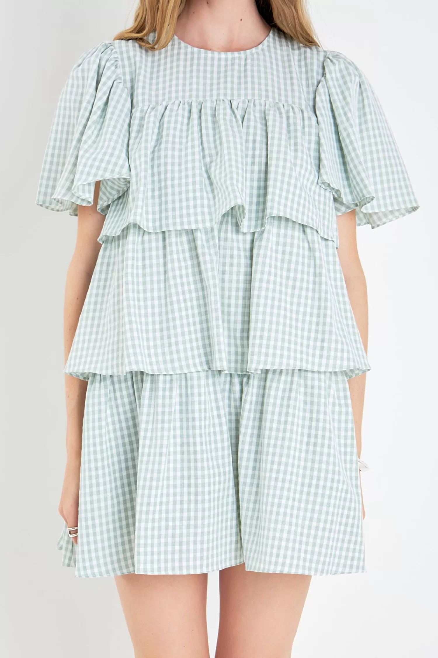 Hot Gingham Print Tiered Dress Mini Dresses | Lounge & Casual