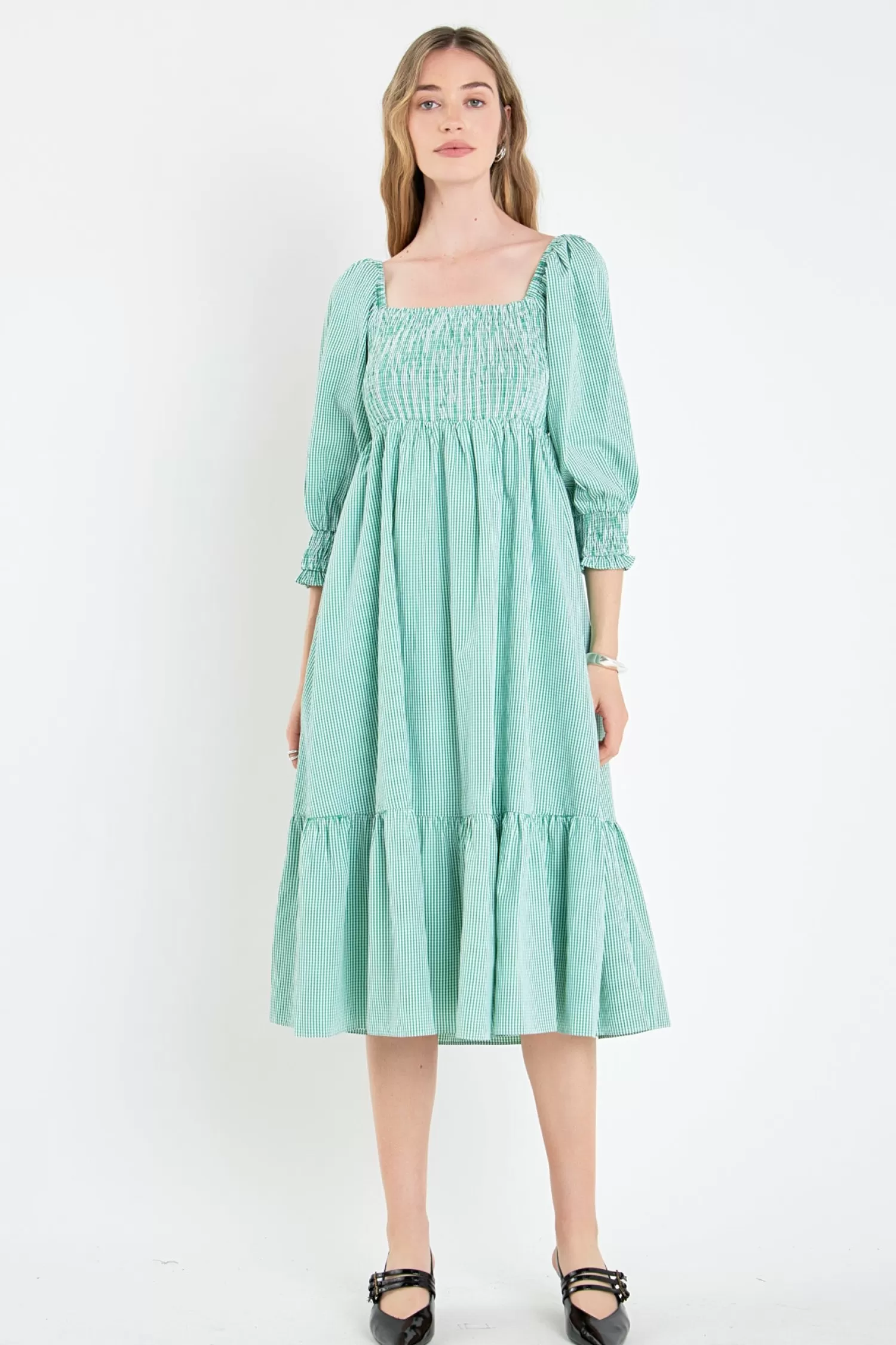 Online Gingham Smocked Midi Dress Midi Dresses | Lounge & Casual