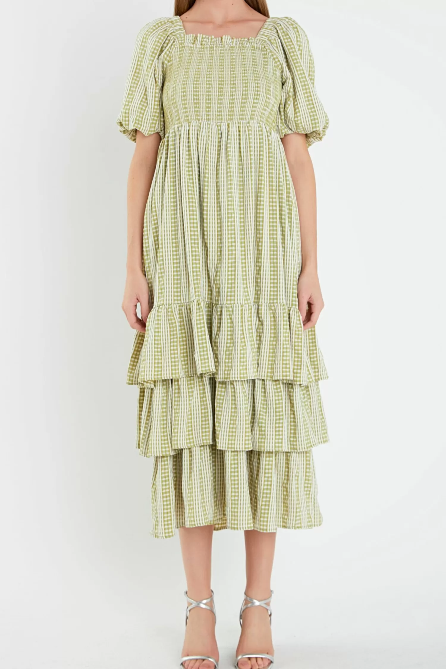 Store Gingham Striped Multi Tiered Maxi Special Occasion | Maxi Dresses