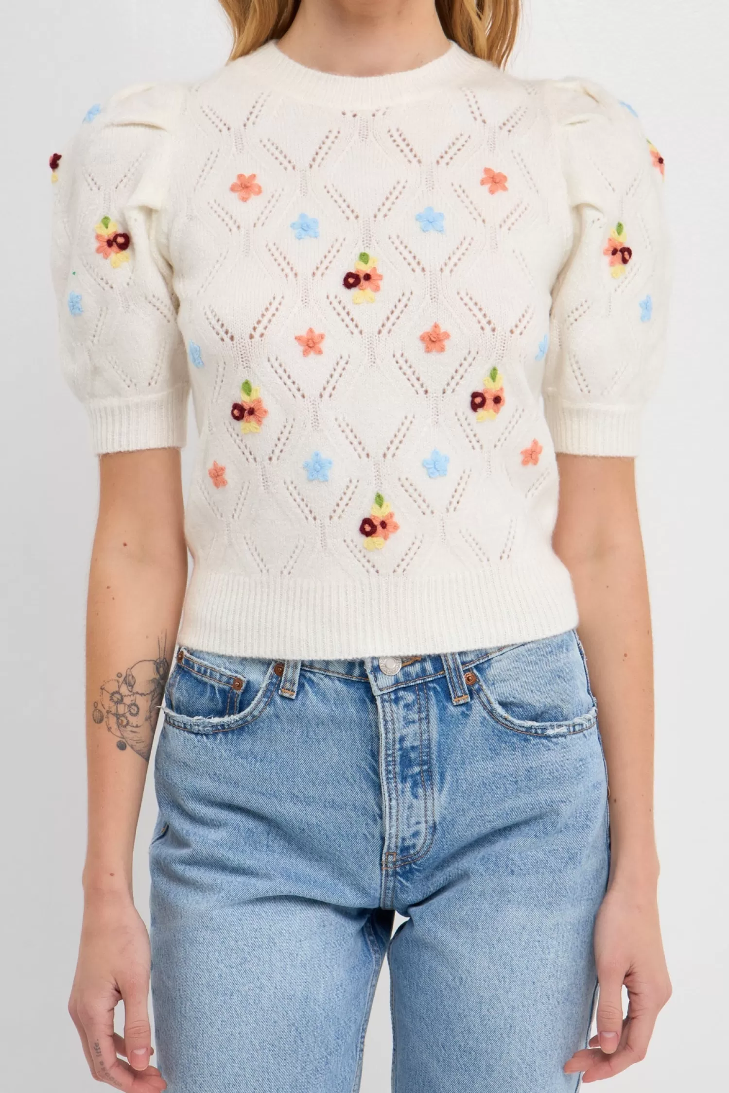 Online Handmade Floral Embroidery Sweater Sweaters & Knits | Sweater Season