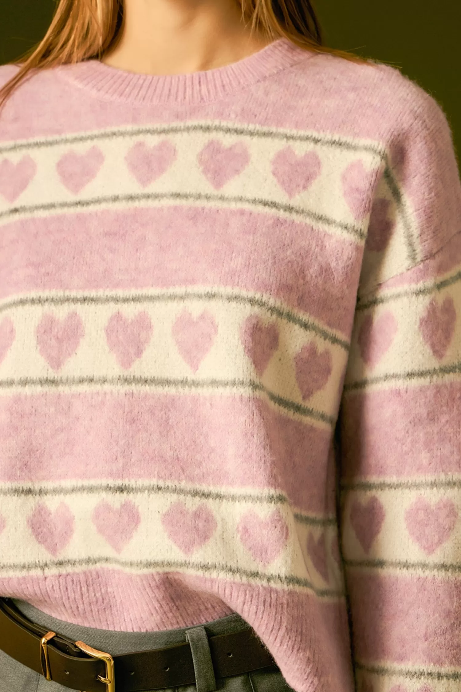 Outlet Heart Stripe Knit Sweaters & Knits | Sweater Season