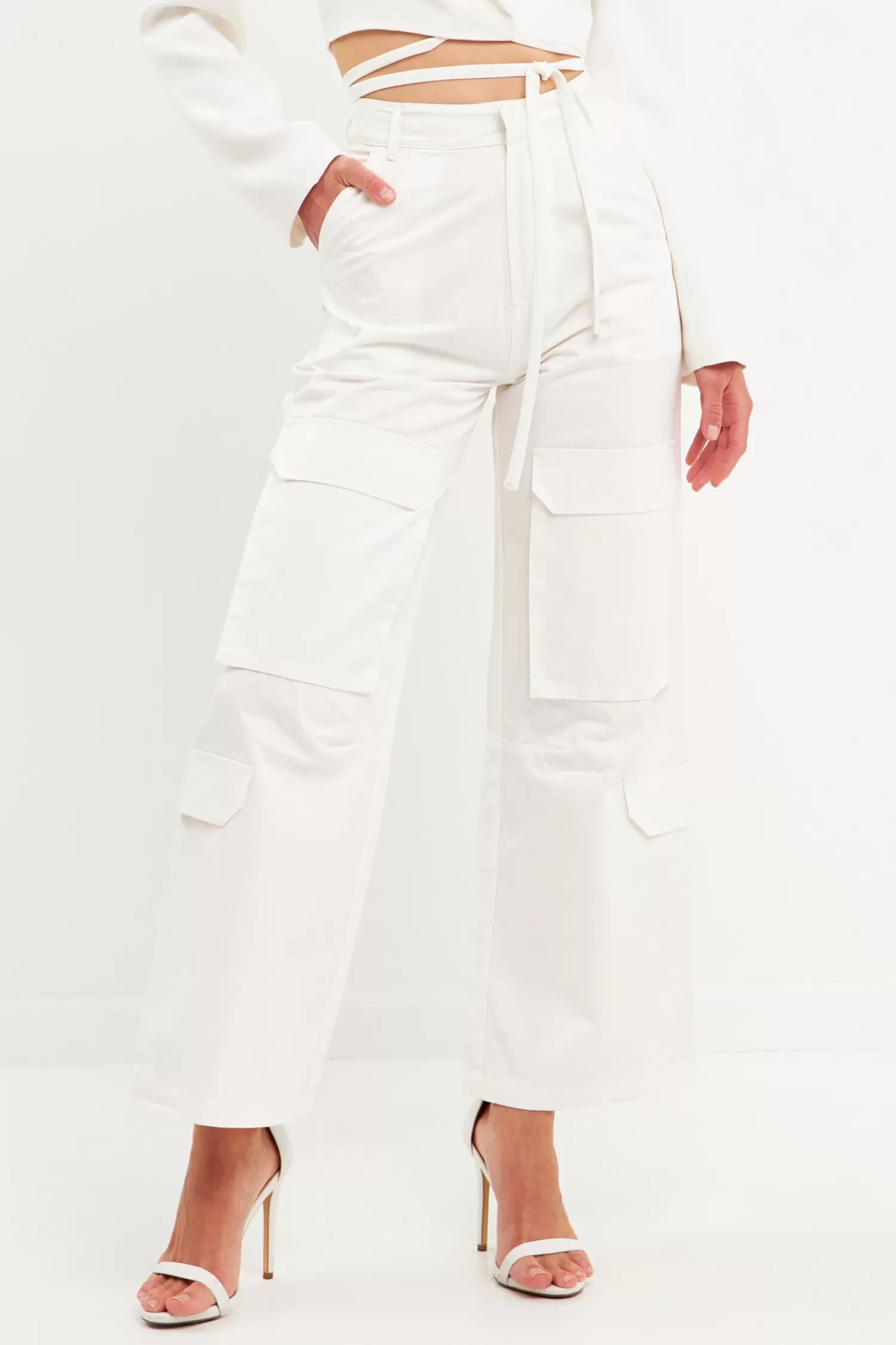 Fashion High-Waisted Wide Leg Cargo Pants Pants | Bottoms