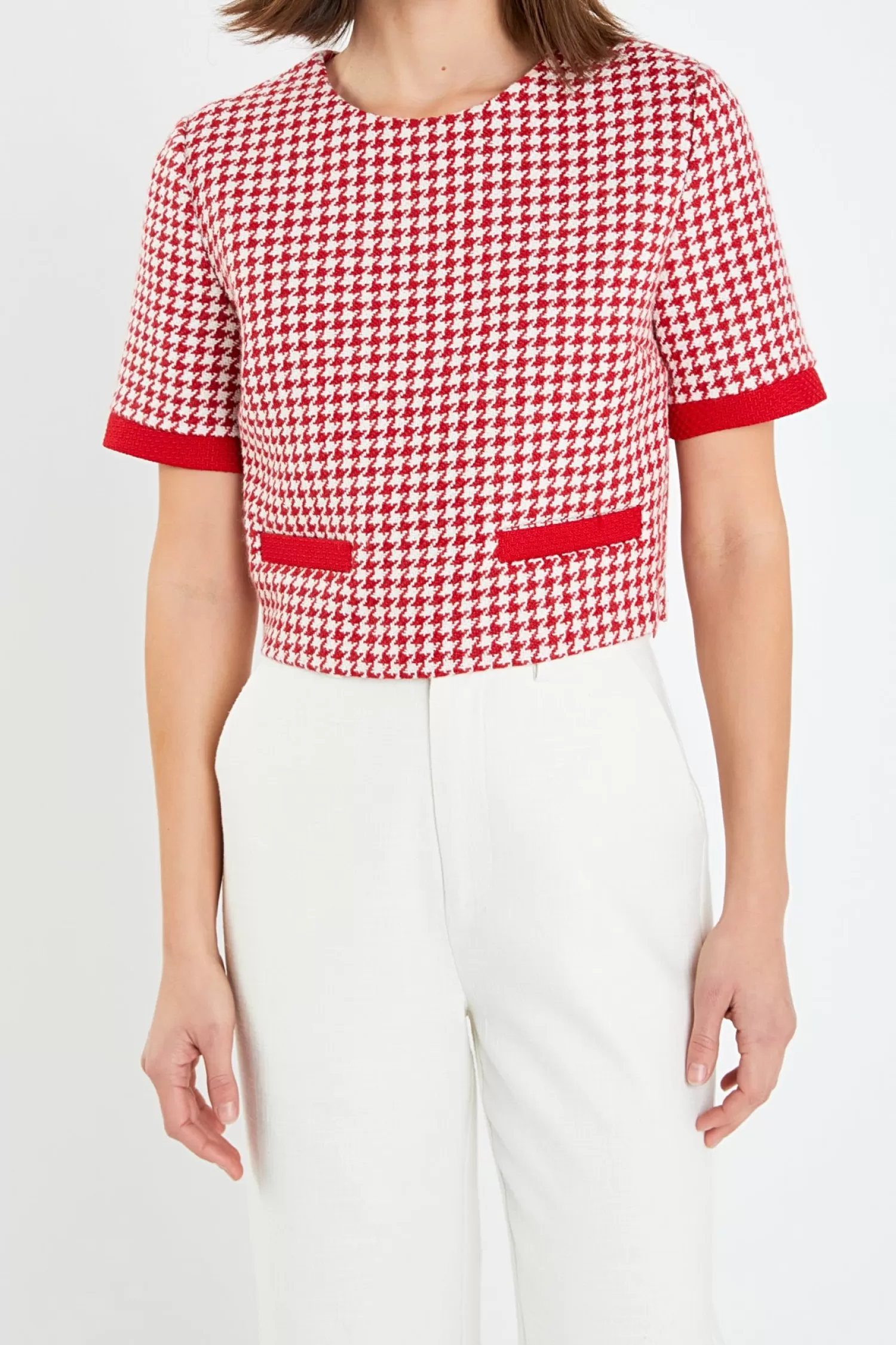 Clearance Hounds tooth Crop Top Best Sellers | Tops