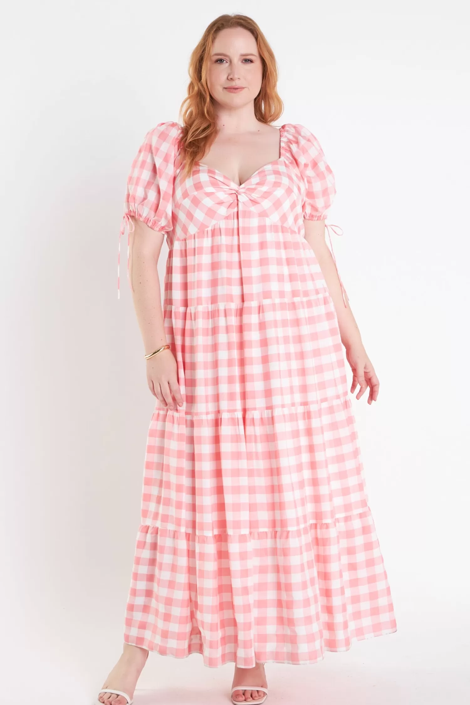 Shop Knotted Gingham Dress Maxi Dresses | Plus Size