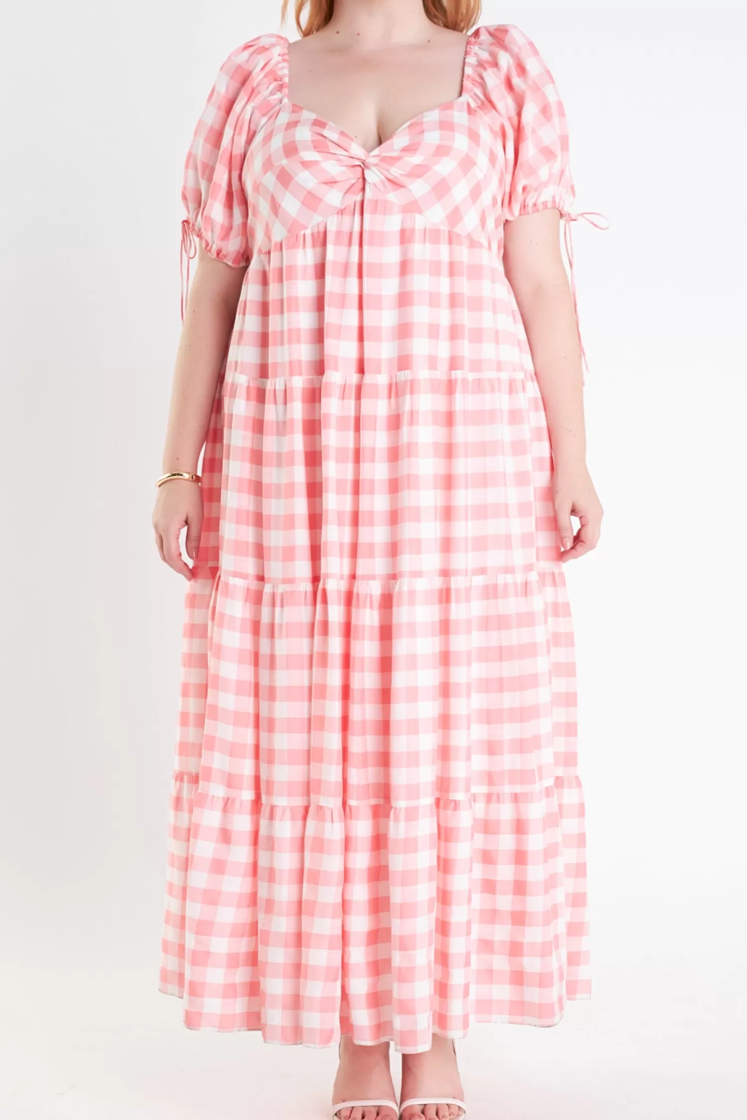 Shop Knotted Gingham Dress Maxi Dresses | Plus Size