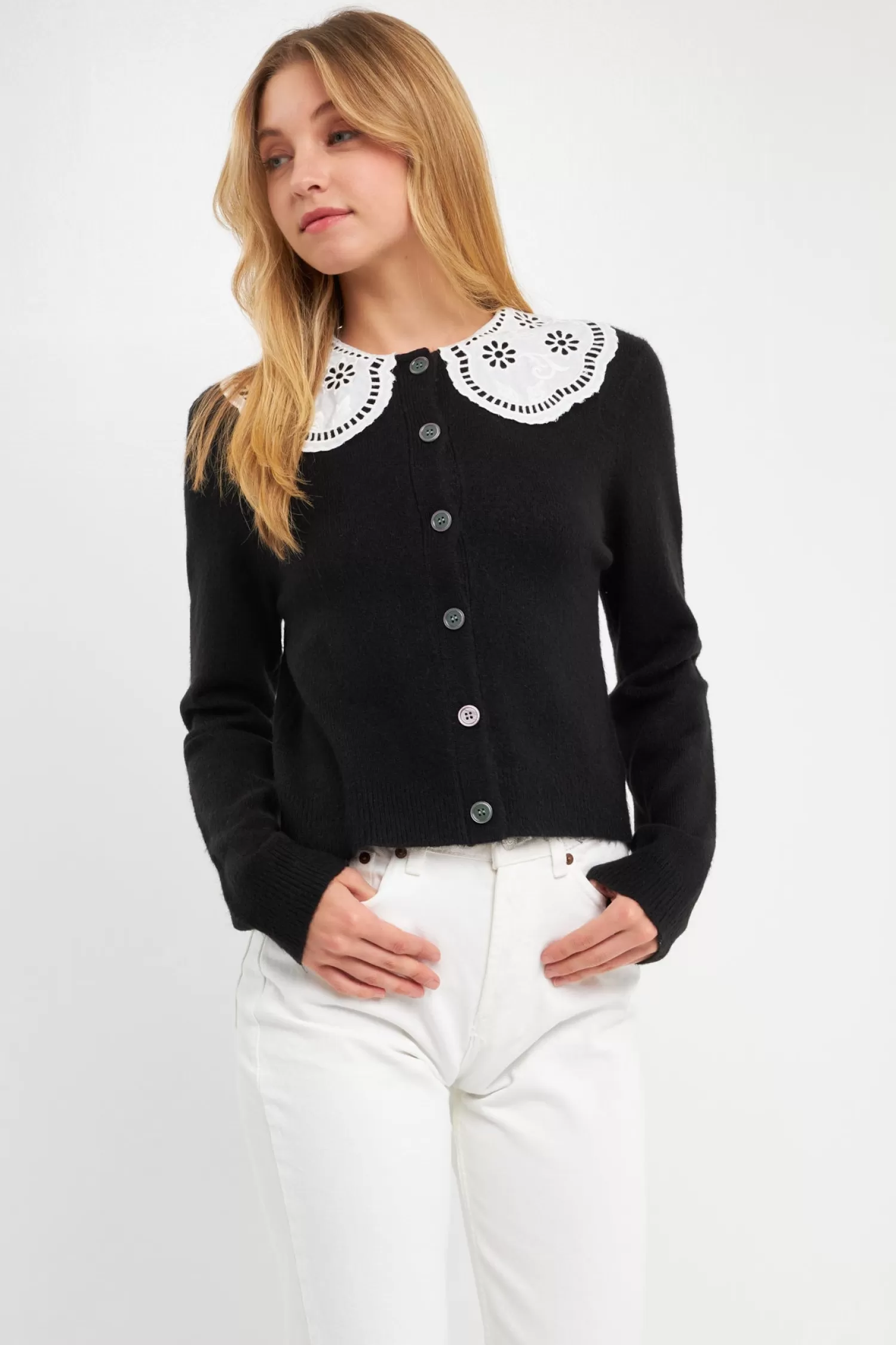 Flash Sale Lace Collar Cardigan Sweaters & Knits | Sweater Season