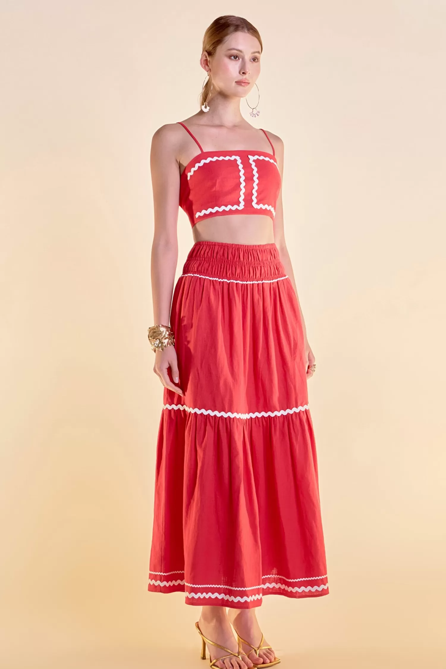 Outlet Linen Maxi Skirt w/ Ric Rac Trim Maxi Dresses | Best Sellers