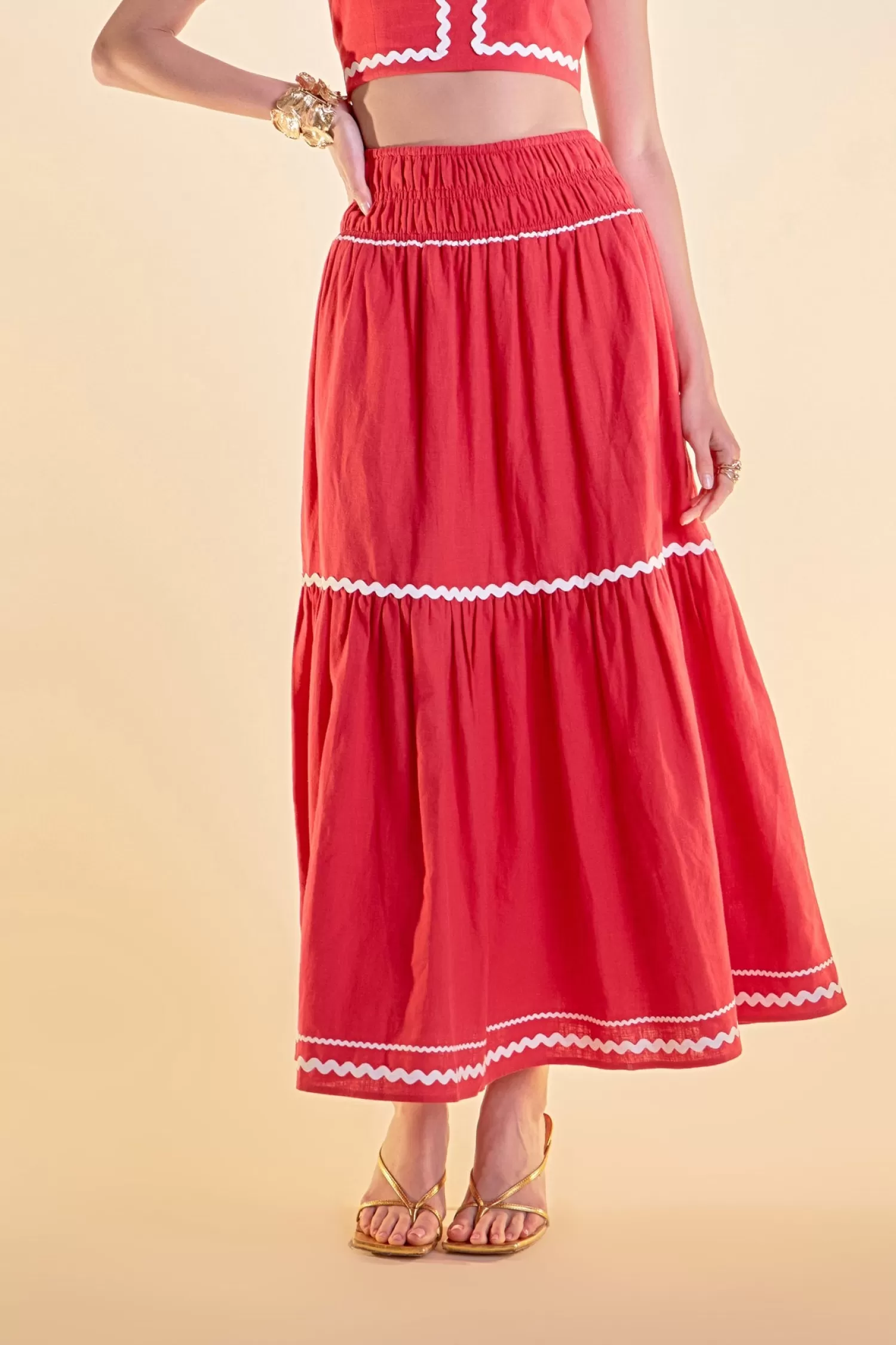 Outlet Linen Maxi Skirt w/ Ric Rac Trim Maxi Dresses | Best Sellers