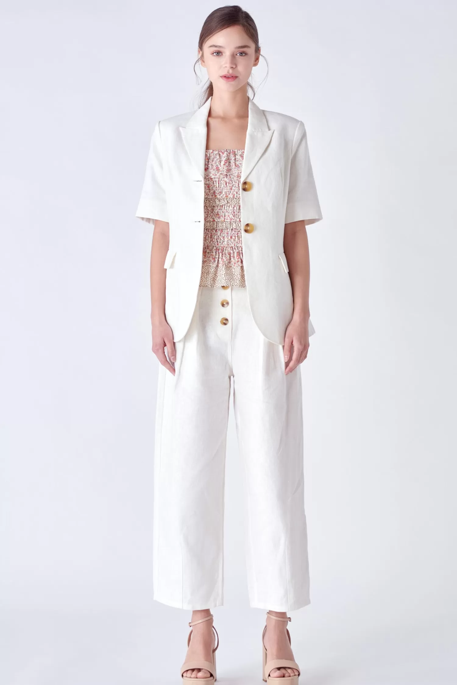 Clearance Linen Short Sleeve Blazer Best Sellers | Matching Sets