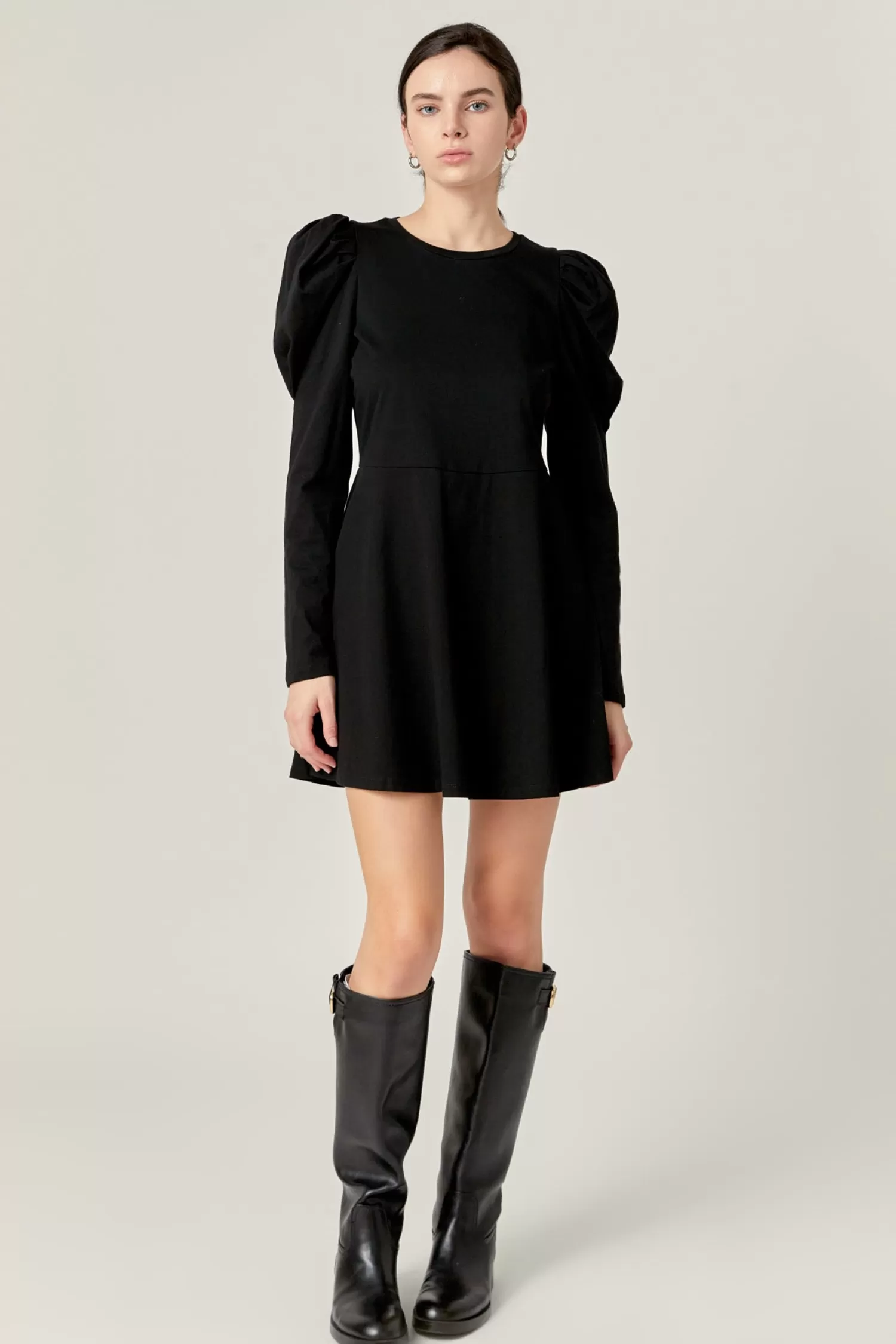 Fashion Long Puff Sleeve Mini Dress Date Night Dreams | Mini Dresses