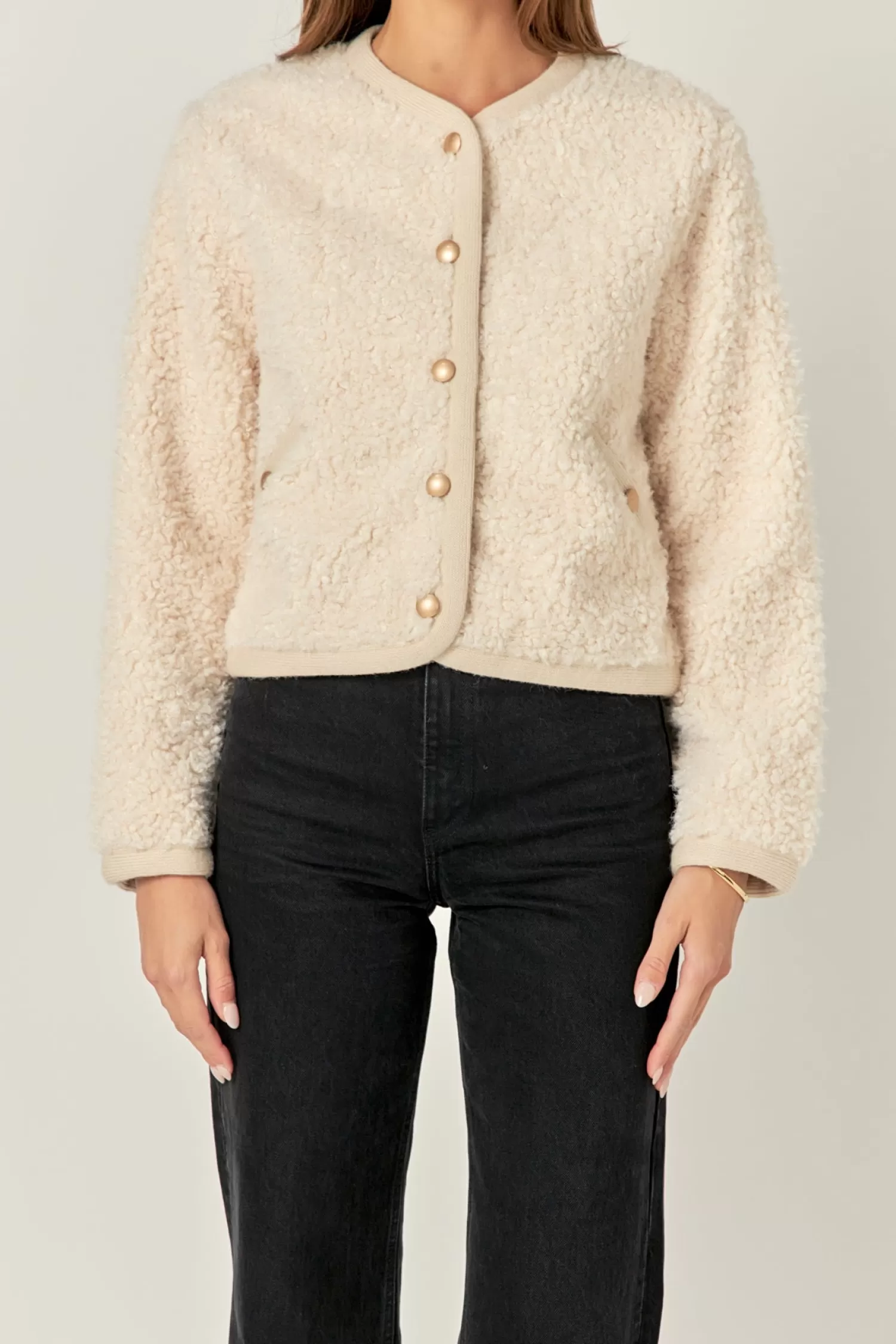 Online Long Sleeve Boucle Cardigan Jacket The Lady Jacket | Jackets & Coats