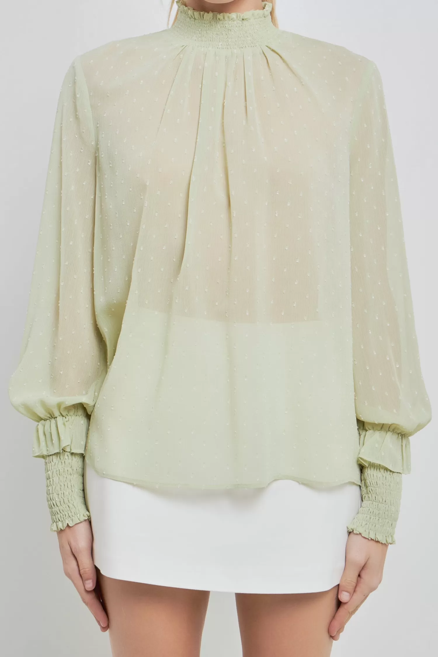 Discount Long Sleeve Woven Top Tops