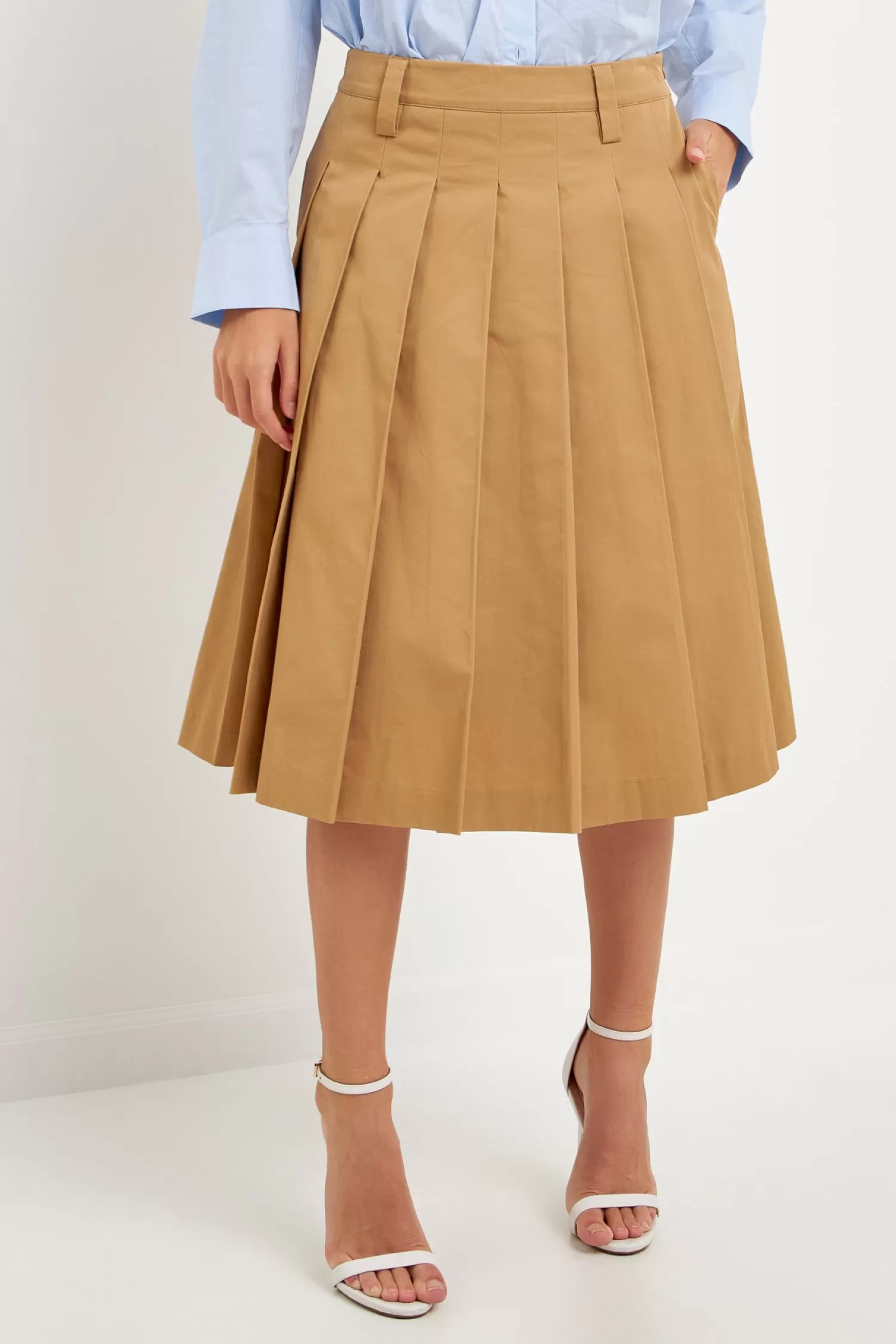 New Low Waist Pleated Midi Skirt Best Sellers | The Modern Preppy