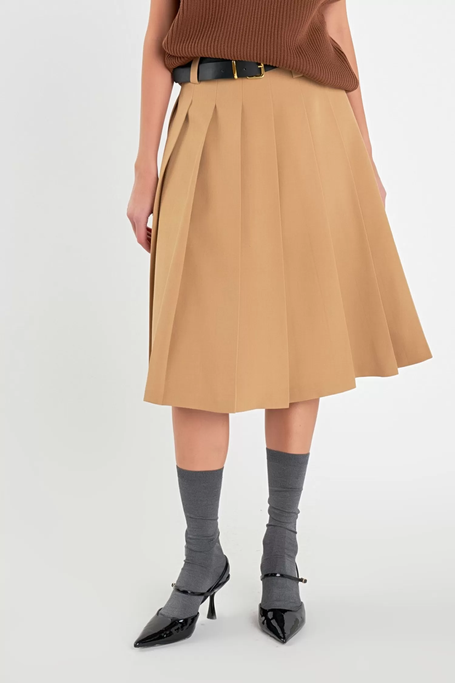 Sale Low Waist Pleated Midi Skirt Date-Night Ready | Skirts