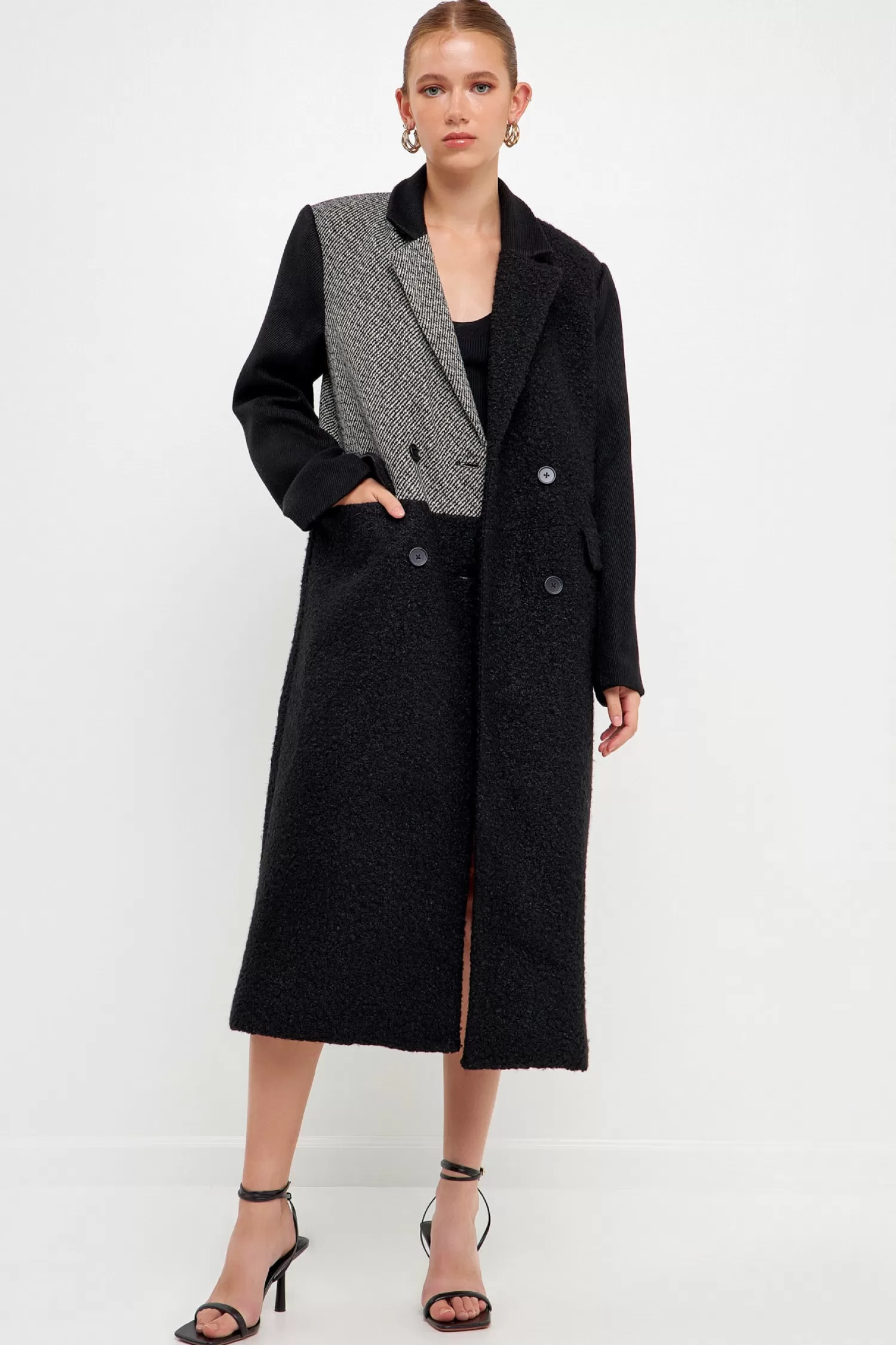 Clearance Mixed Media Long Coat Best Sellers | Jackets & Coats