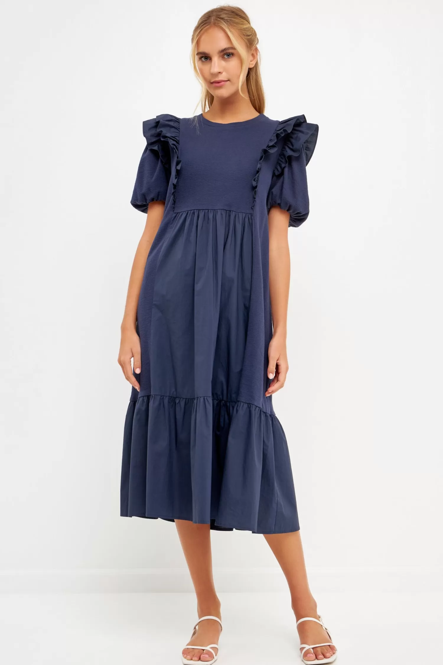 Cheap Mixed Media Midi Dress Date Night Dreams | Midi Dresses