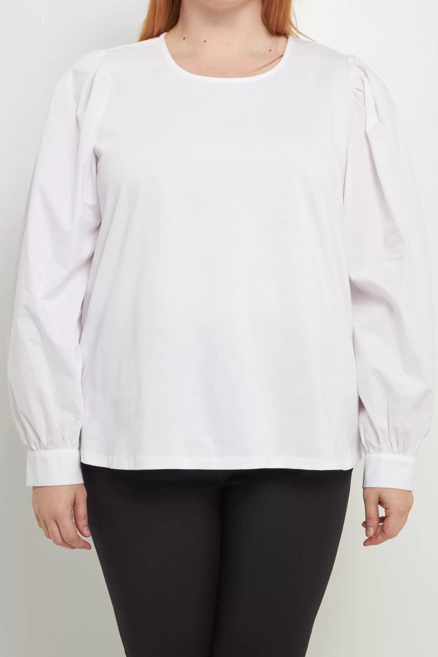 Outlet Mixed Media Puff Long Sleeve Top Special Occasion | Bridal Bliss