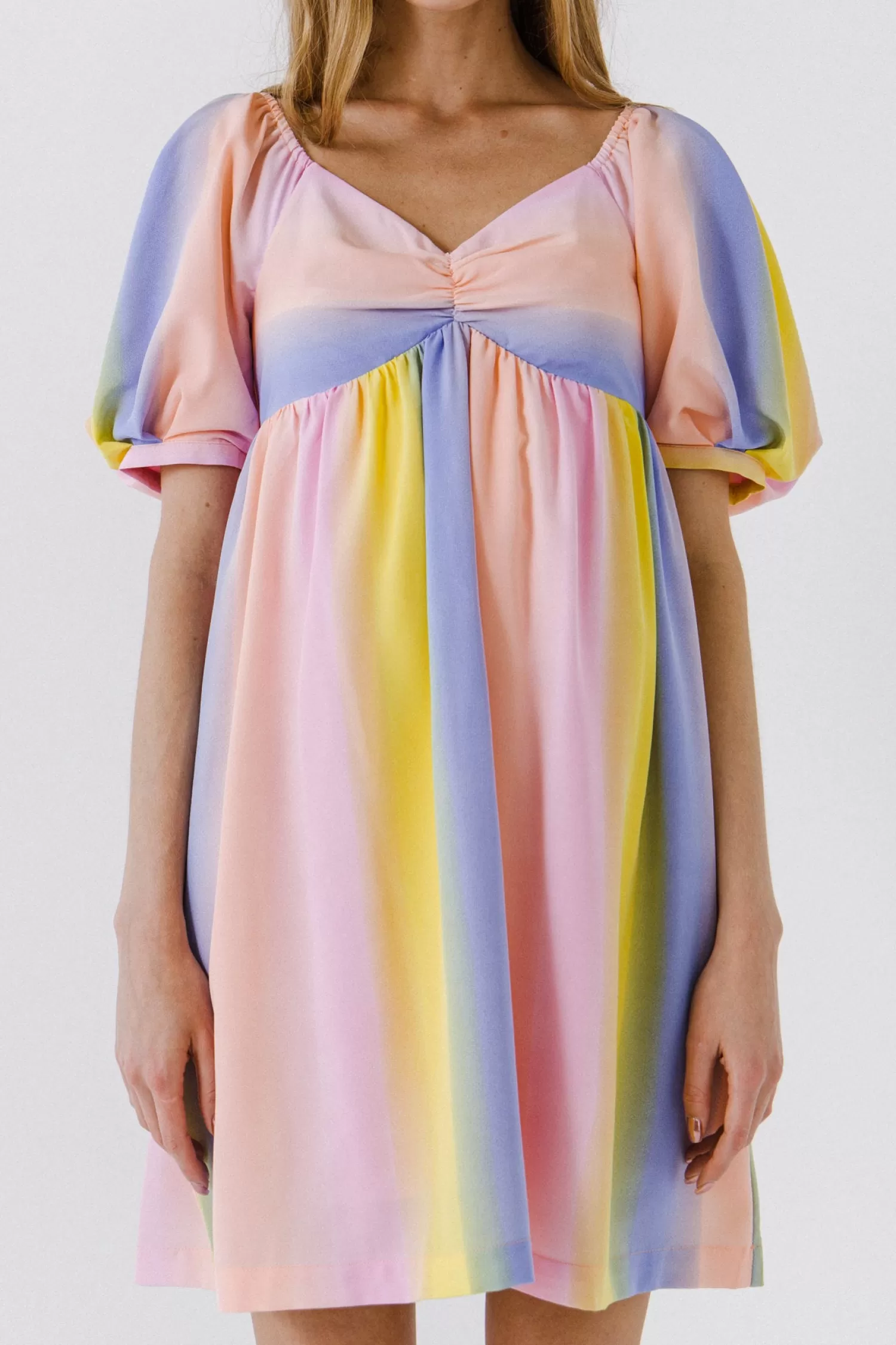 Online Color Stripe Babydoll Dress Mini Dresses | Wedding Guest Dresses