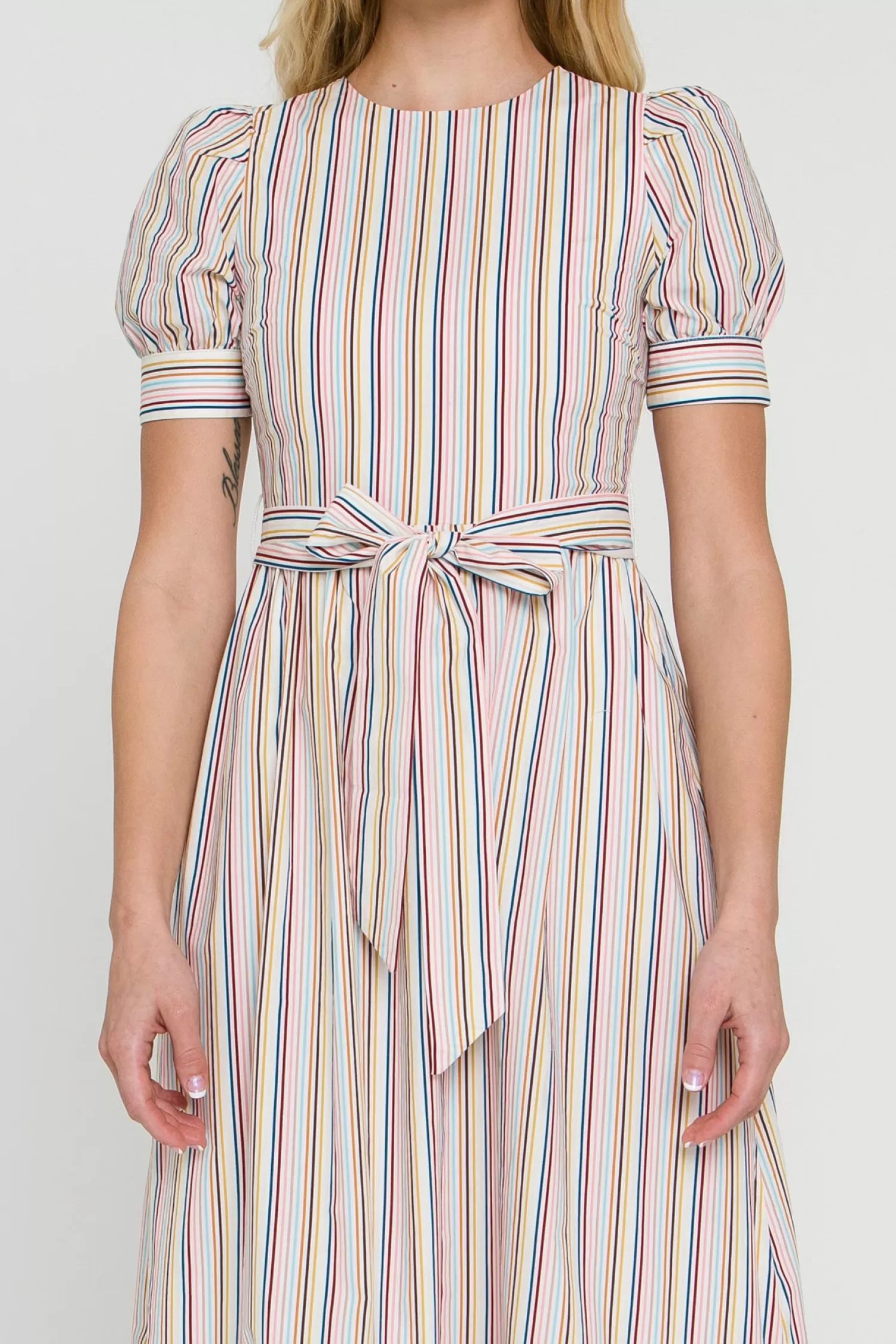 Store Stripe Bow Tie Midi Dress Midi Dresses | Lounge & Casual