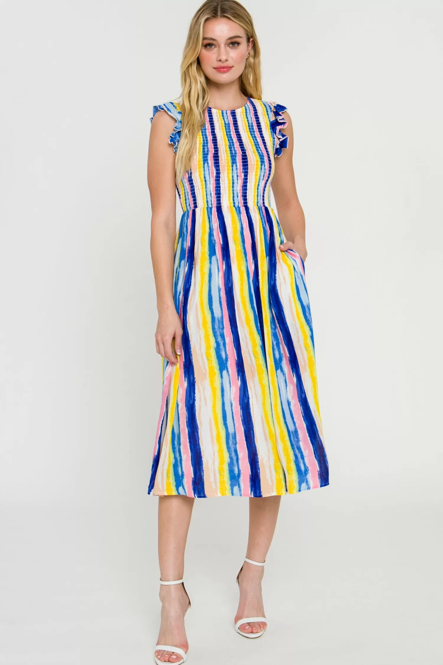 Store Multi Stripe Midi Dress Resort Ready | Midi Dresses