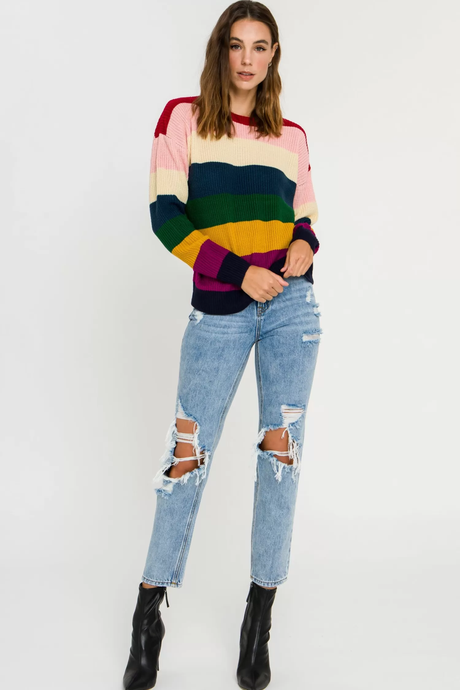 Flash Sale -Colored Stripe Sweater Sweaters & Knits | Sweater Season