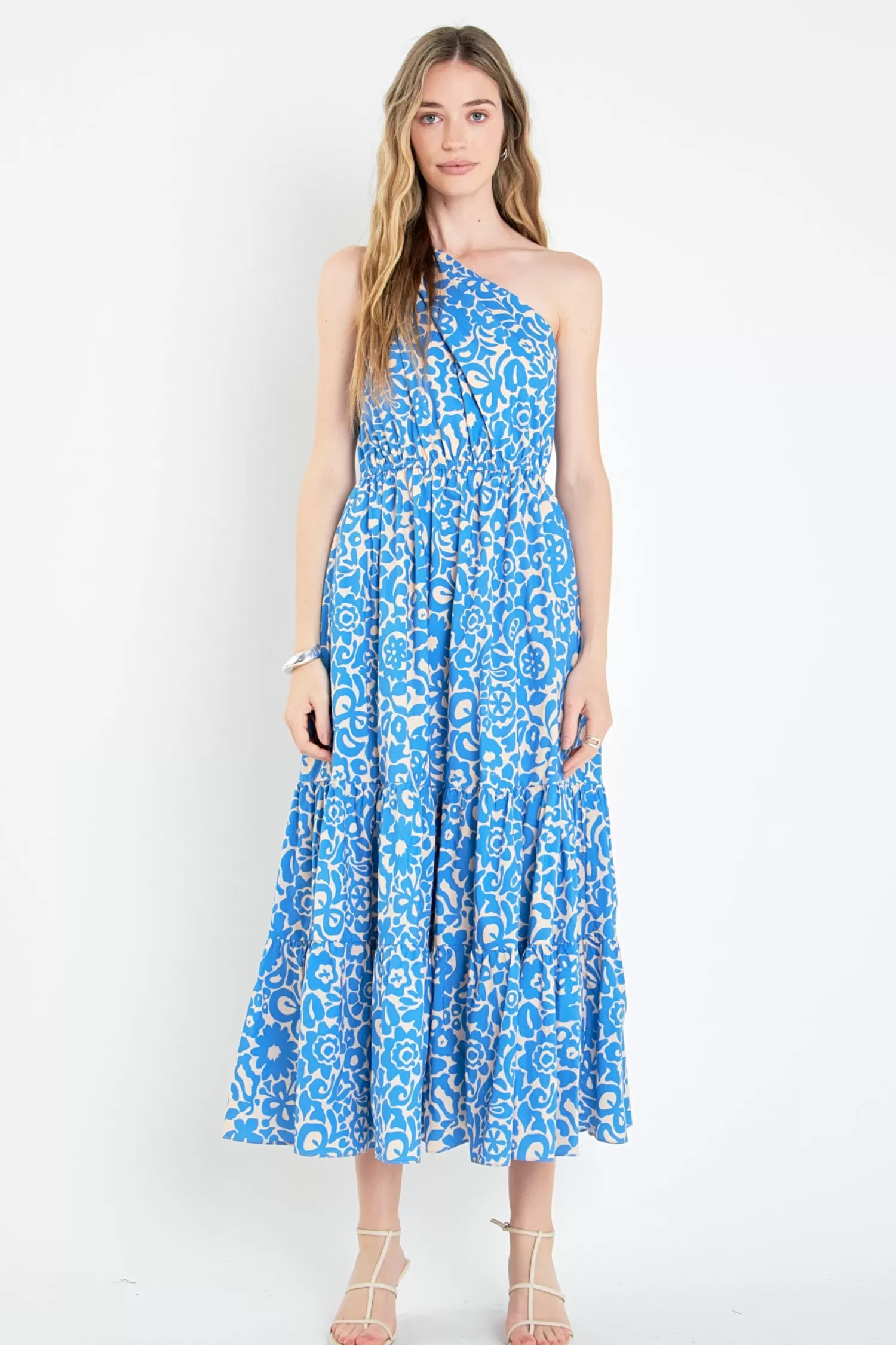 Fashion One Shoulder Print Maxi Dress Maxi Dresses