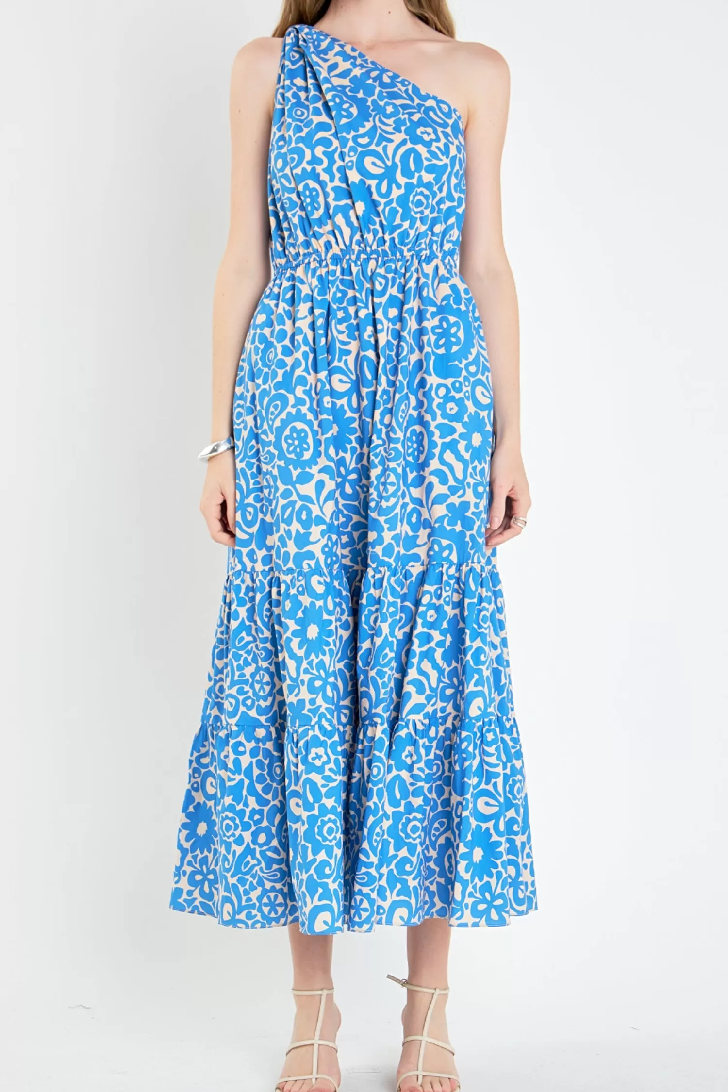 Fashion One Shoulder Print Maxi Dress Maxi Dresses