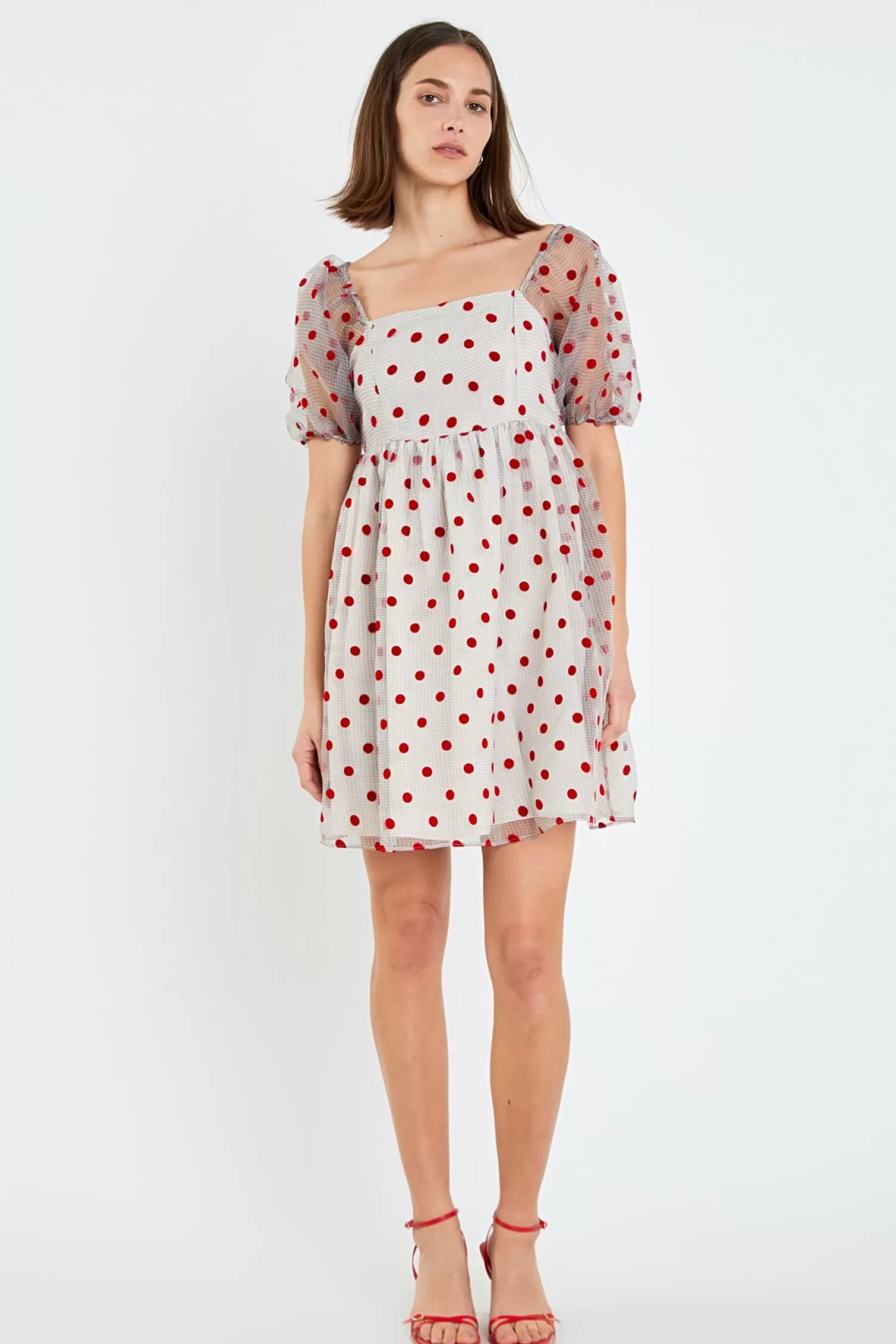 Flash Sale Organza Polka Dot Mini Dress Special Occasion | Mini Dresses