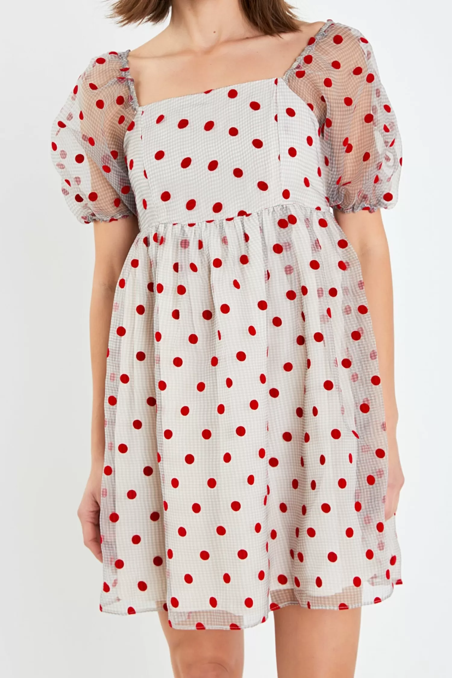 Flash Sale Organza Polka Dot Mini Dress Special Occasion | Mini Dresses