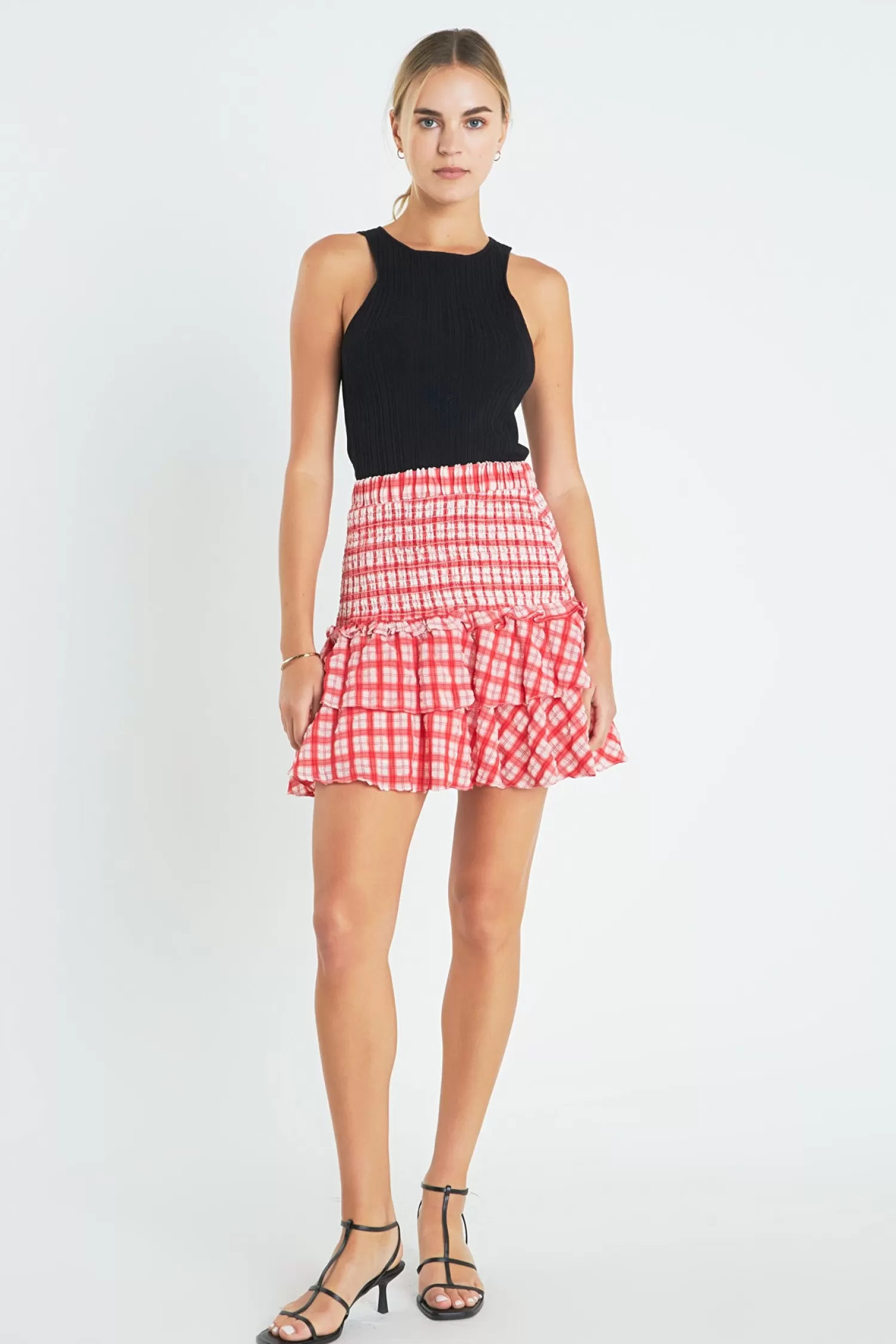 Flash Sale Plaid Smocked Mini Skirt Frills And Thrills | Skirts