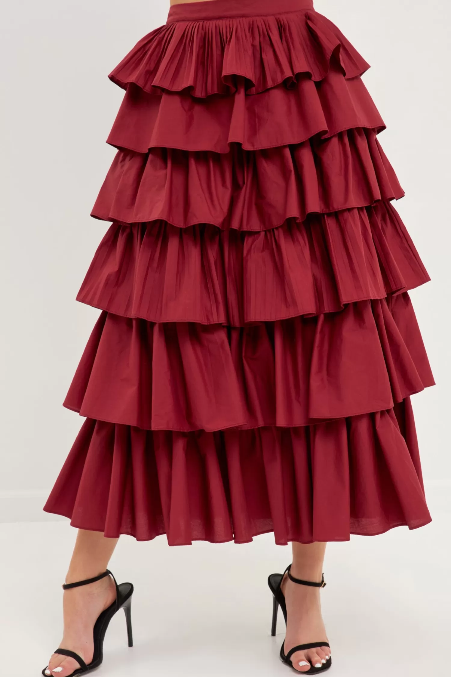 Sale Pleated Combo Maxi Poplin Skirt Best Sellers | Frills And Thrills