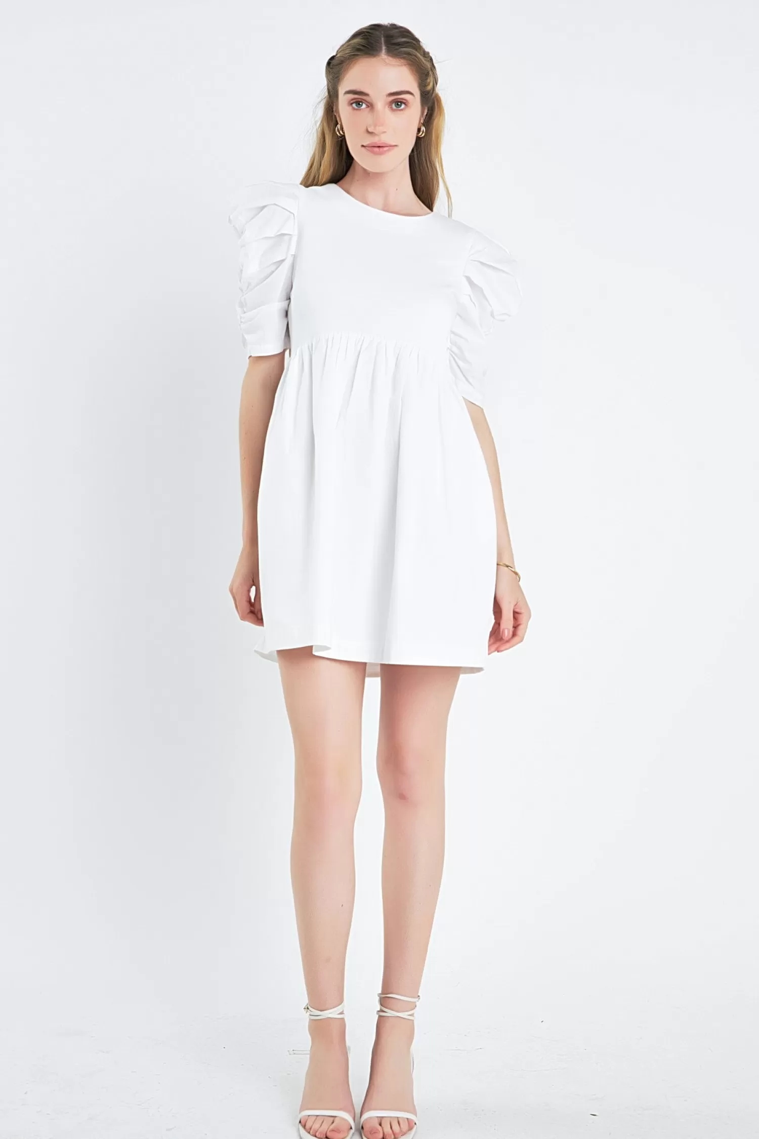 Store Pleated Puff Sleeve Mini Dress Date Night Dreams | Mini Dresses