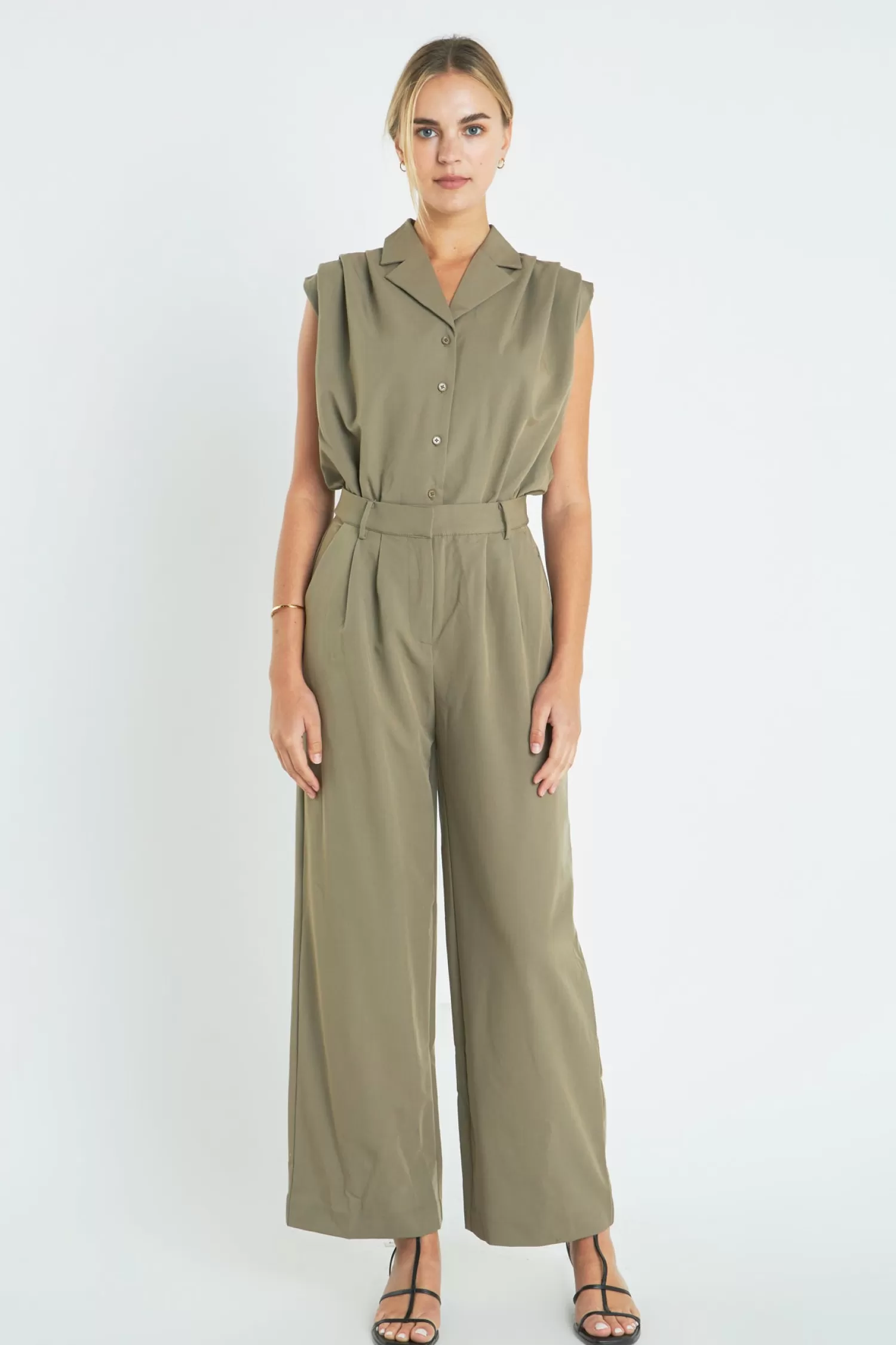 New Pleated Sleeveless Jumpsuit Jumpsuits