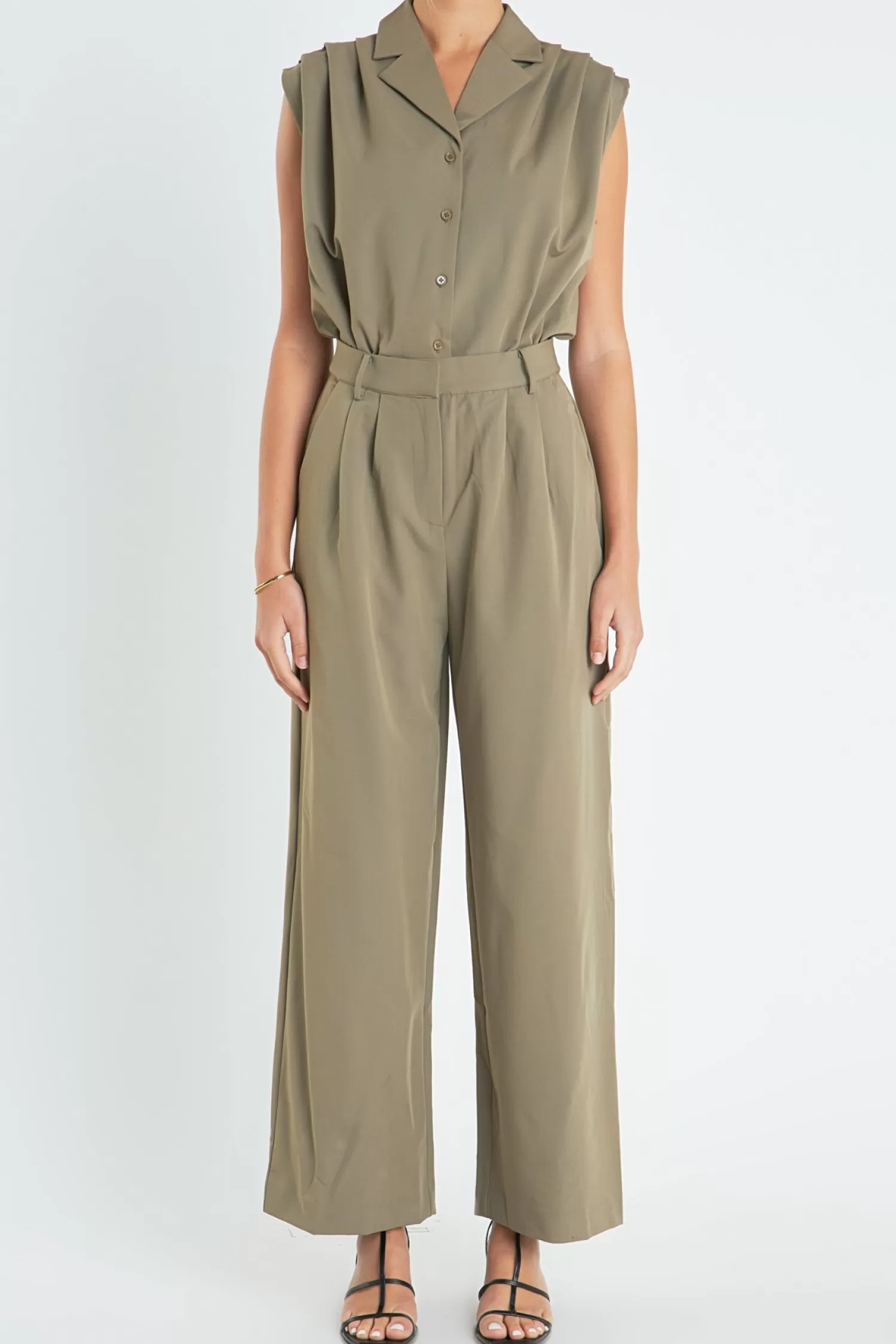 New Pleated Sleeveless Jumpsuit Jumpsuits