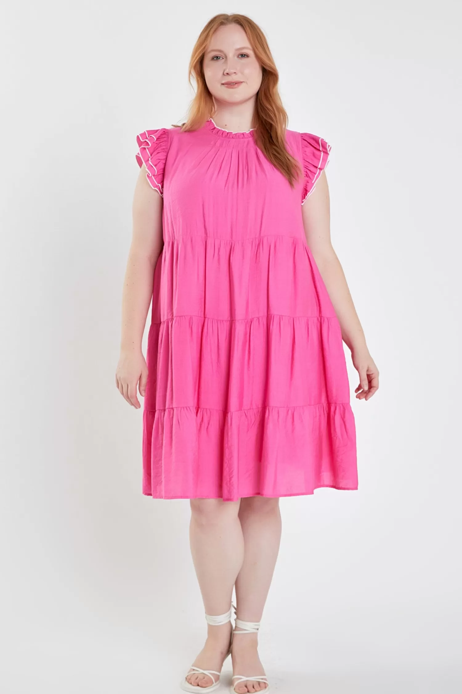 Online Plus Size Contrast Merrow Babydoll Dress Resort Ready | Mini Dresses