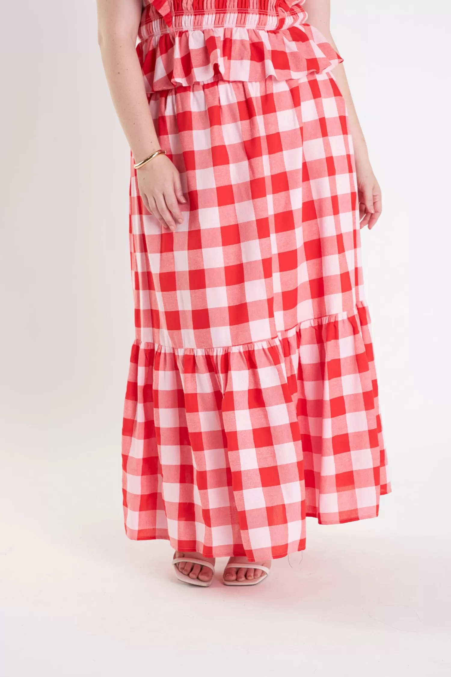 Online Plus Size Gingham Midi Skirt Maxi Dresses | Plus Size