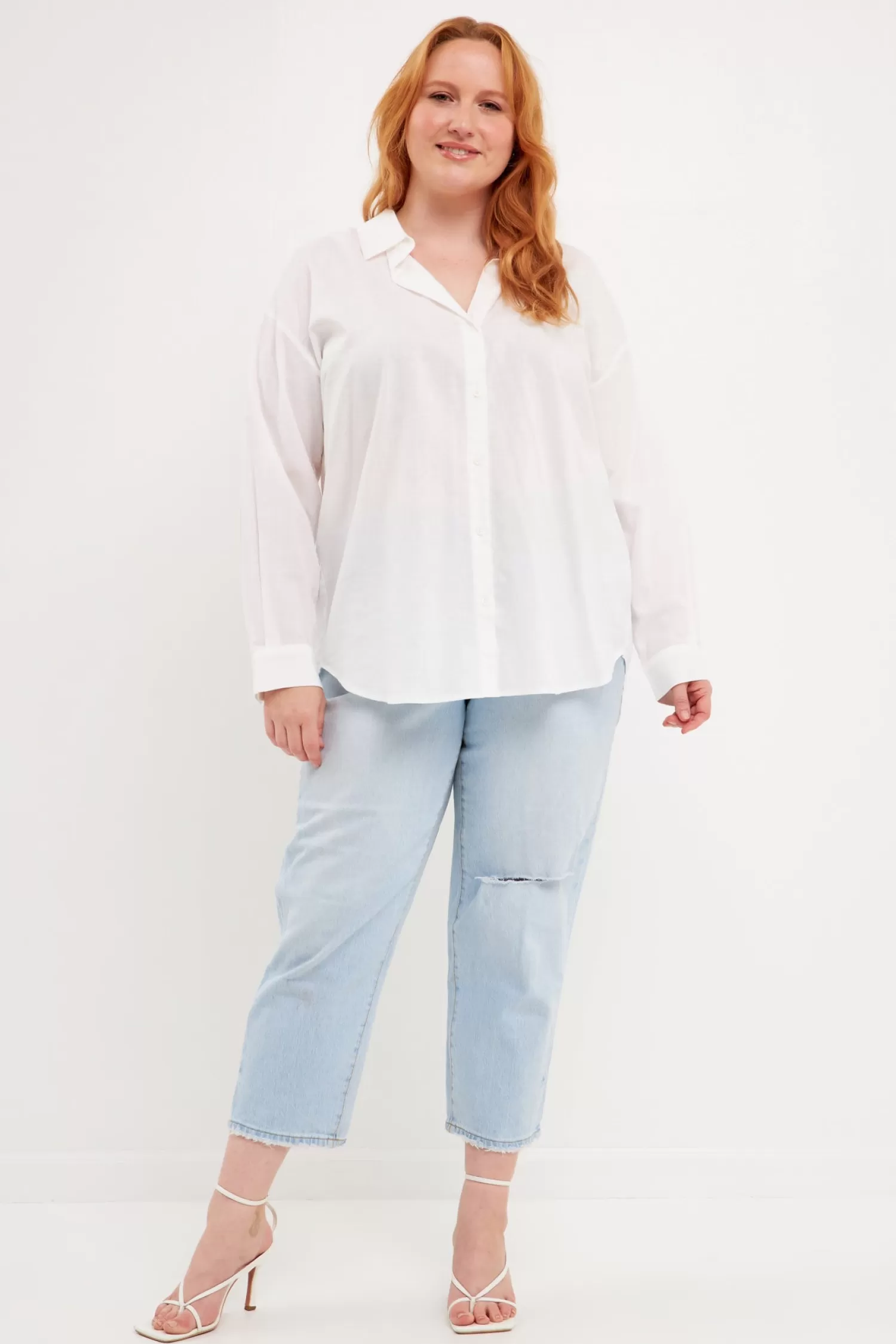 Sale Plus Size Oversized Linen Shirts Plus Size | Tops