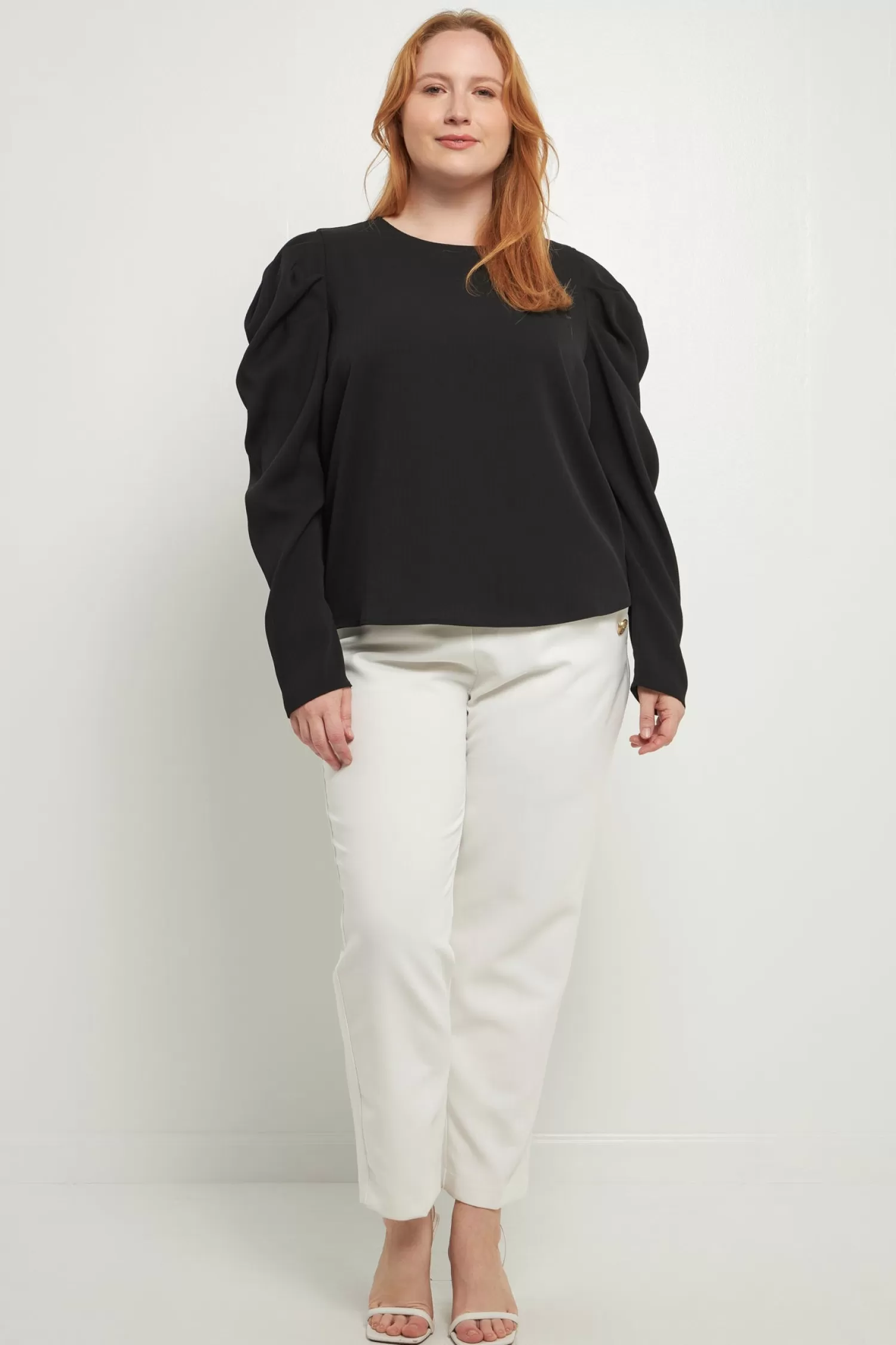 Hot Plus Size Puff Long Sleeve Top Tops