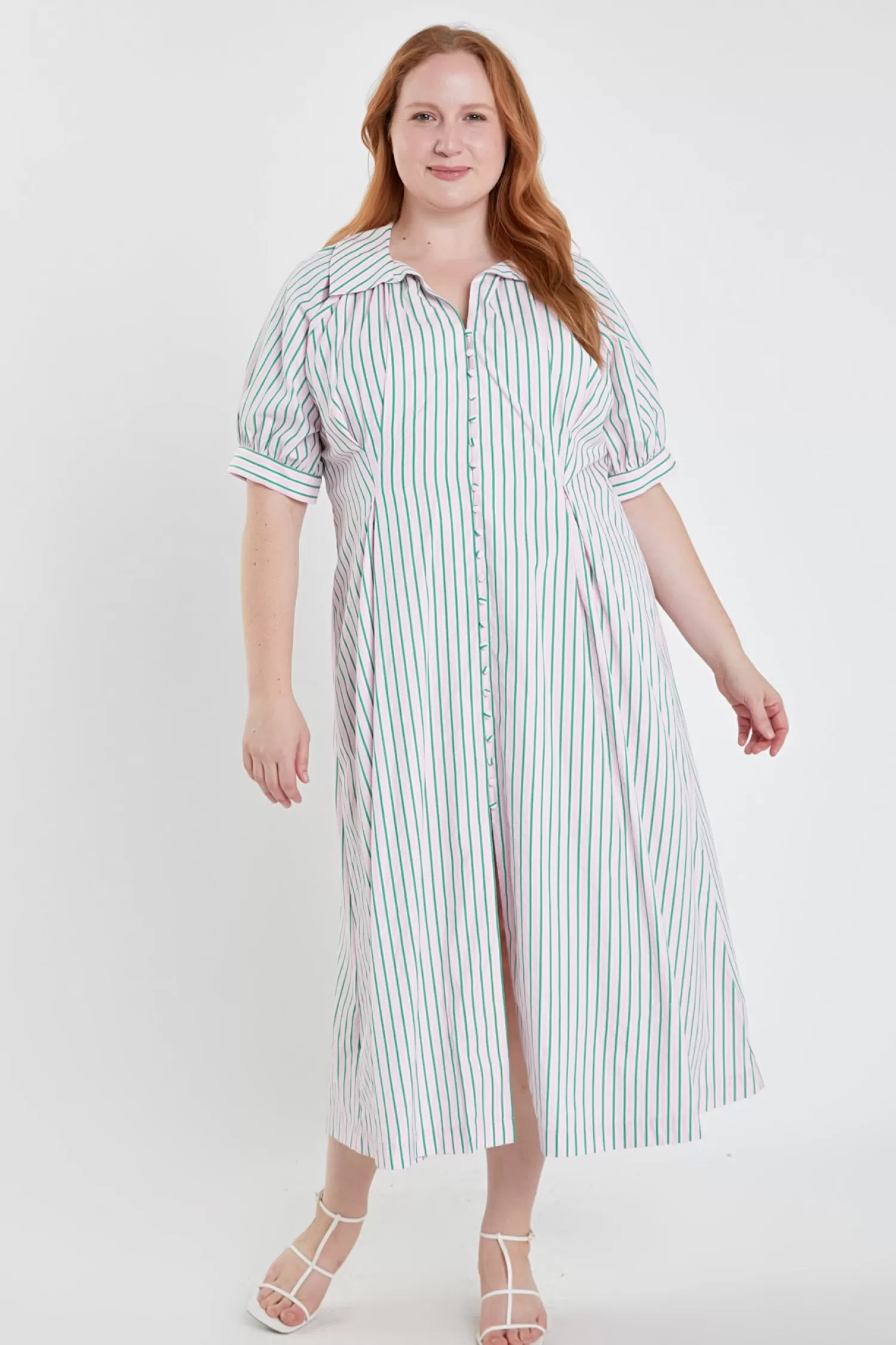 Shop Plus Size Stripe Shirt Midi Dress Lounge & Casual | Plus Size