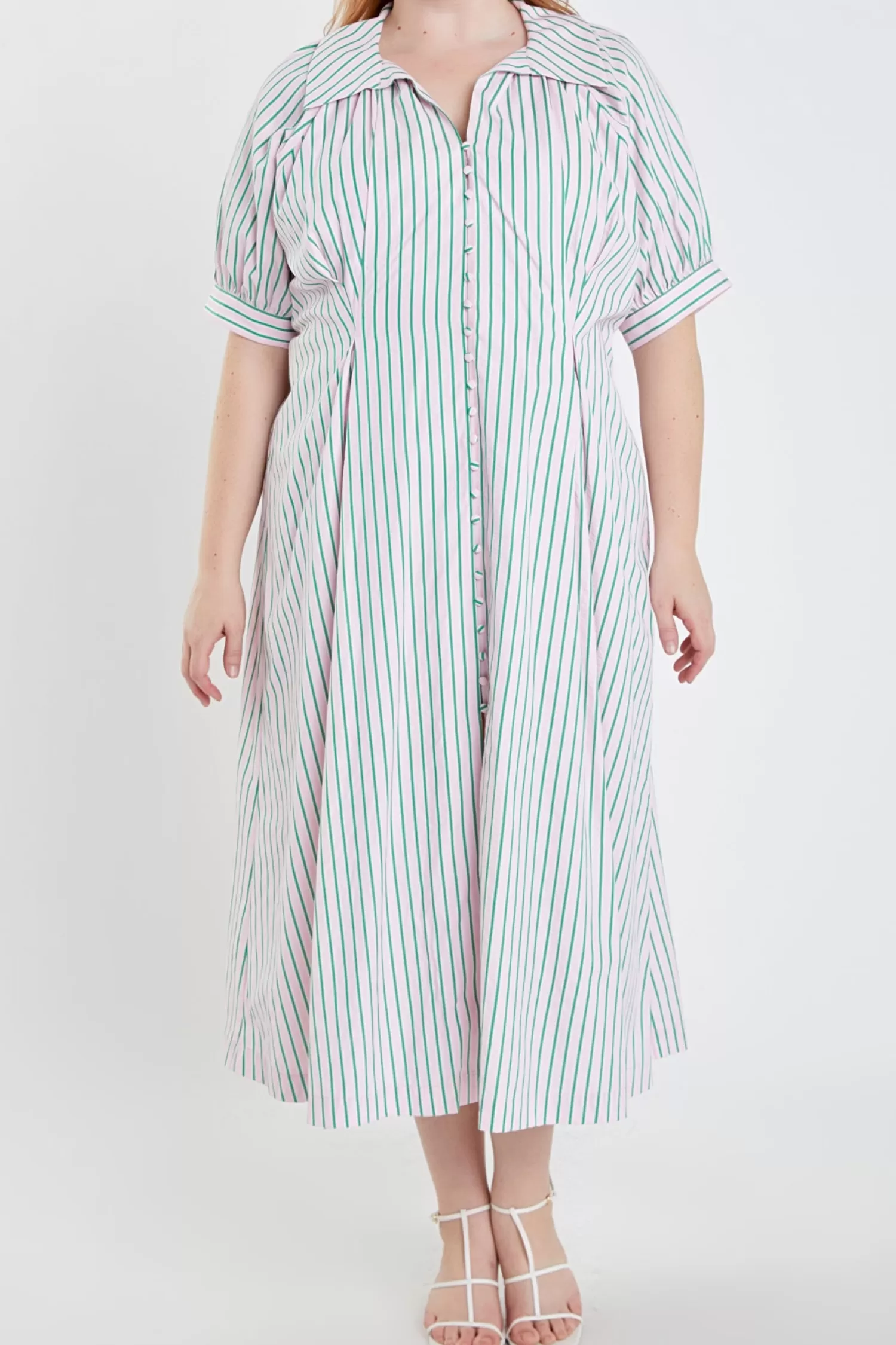 Shop Plus Size Stripe Shirt Midi Dress Lounge & Casual | Plus Size