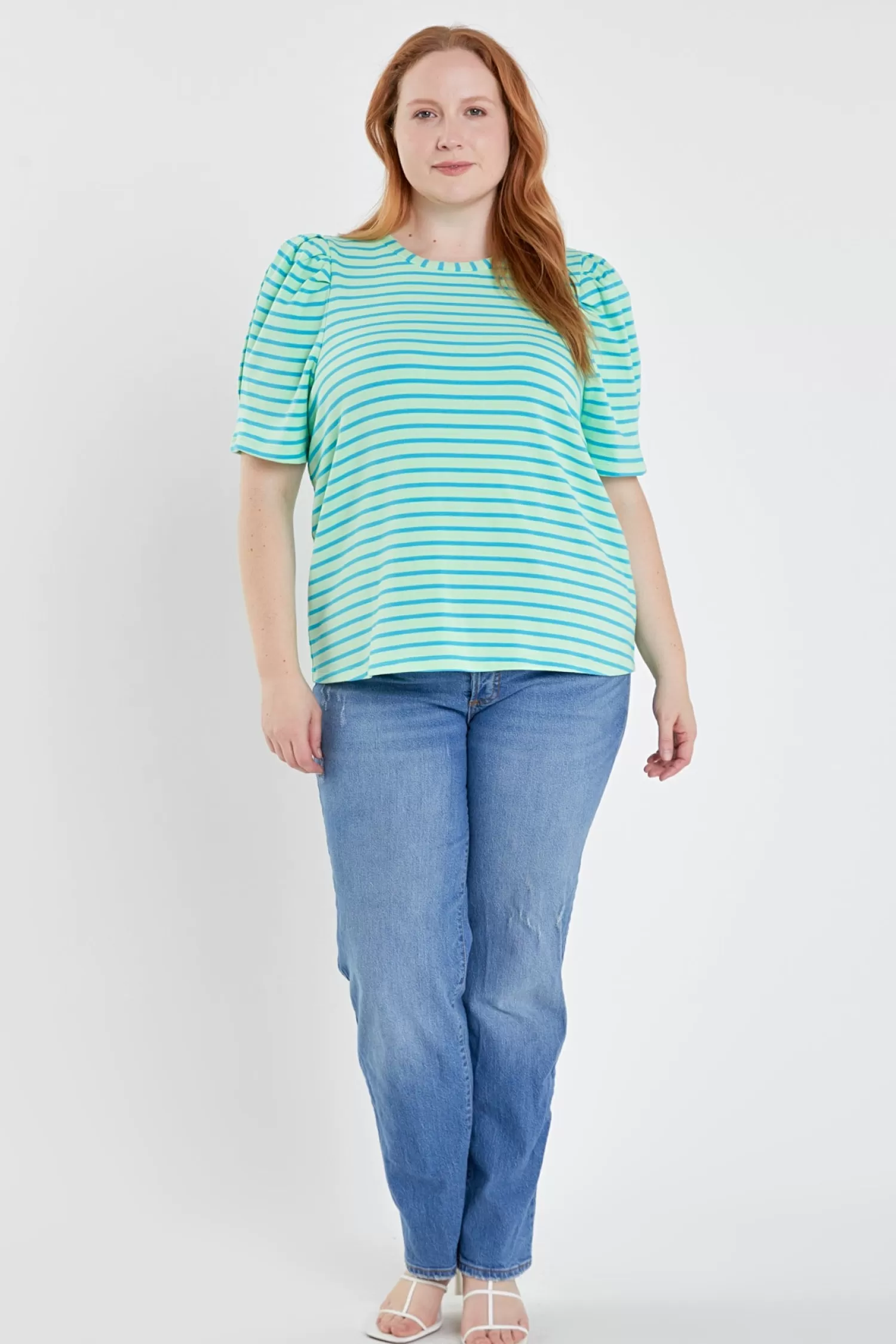 Online Plus Size Stripe Women Knit Shirt Plus Size | Stripe Wonders