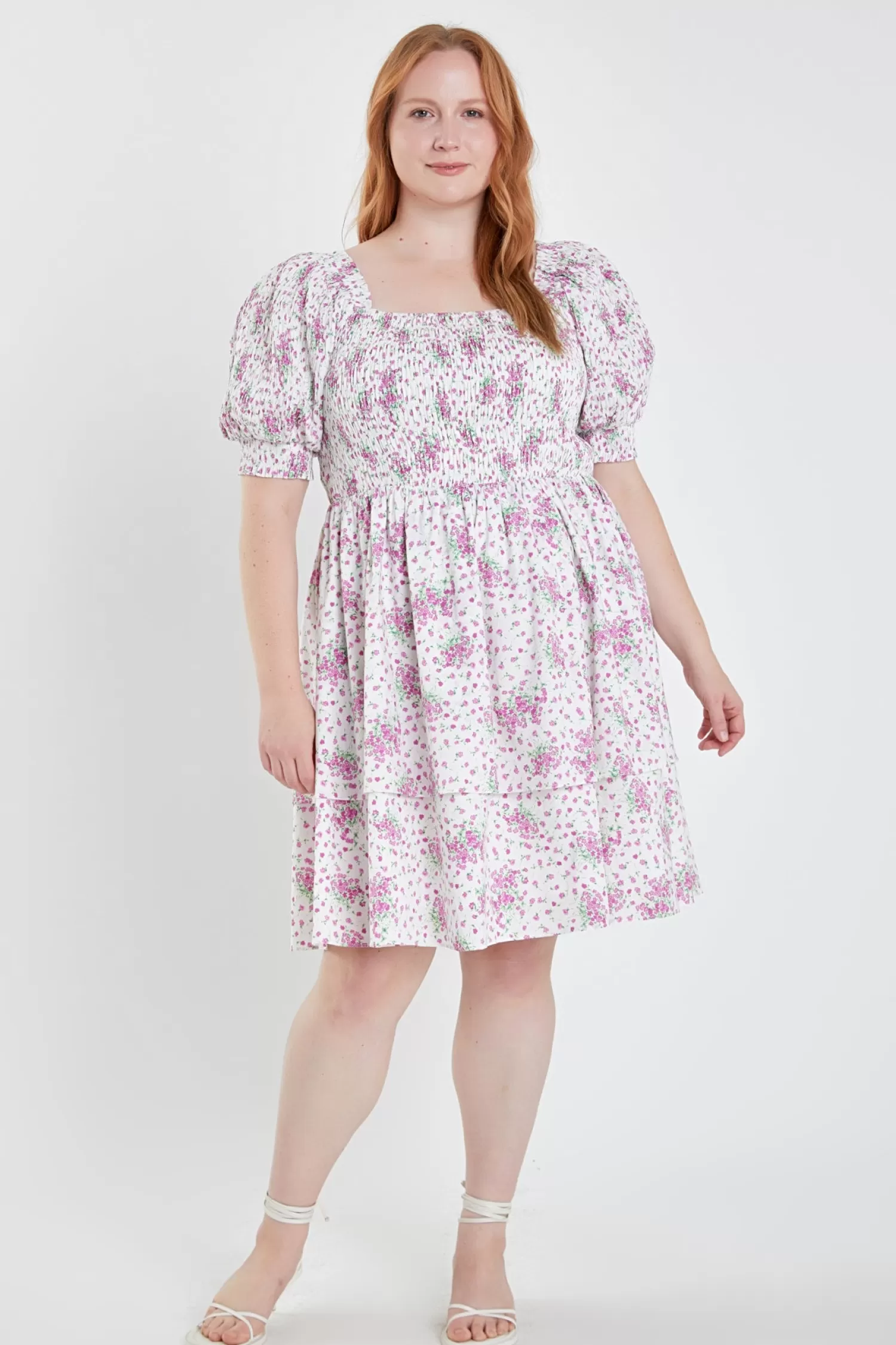 Hot Plus Size Tiered Smocked Mini Dress Lounge & Casual | Plus Size