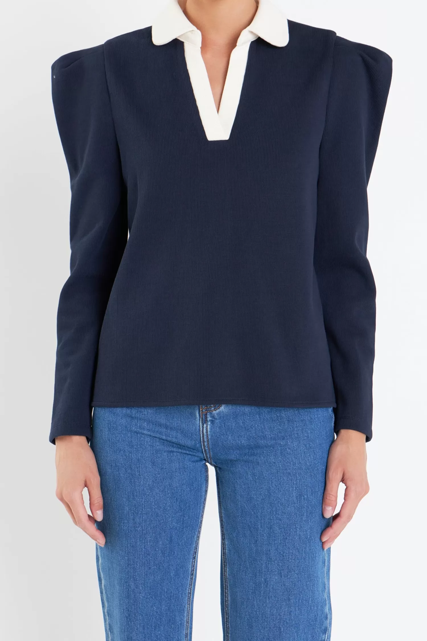 Store Polo Collar Sweatshirt Tops