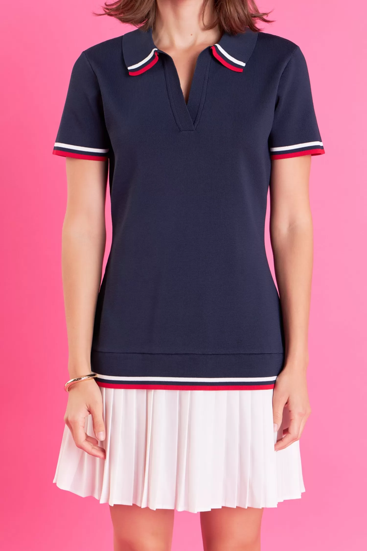 Hot Polo Short Sleeve Mix Media Mini Dress Mini Dresses | EF Sports Club