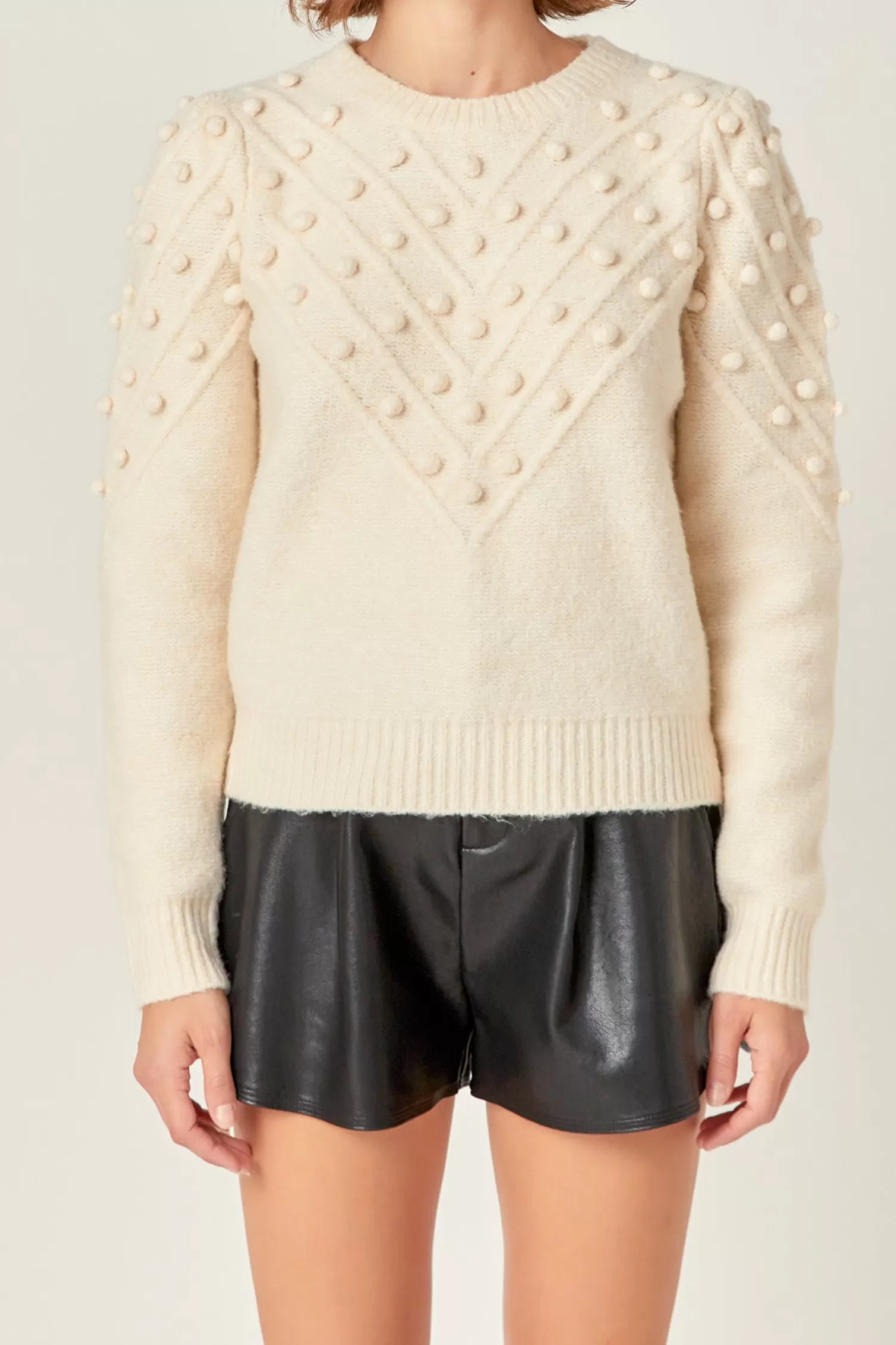 Discount Pom Pom Detail Long Sleeve Sweater Sweaters & Knits | Sweater Season