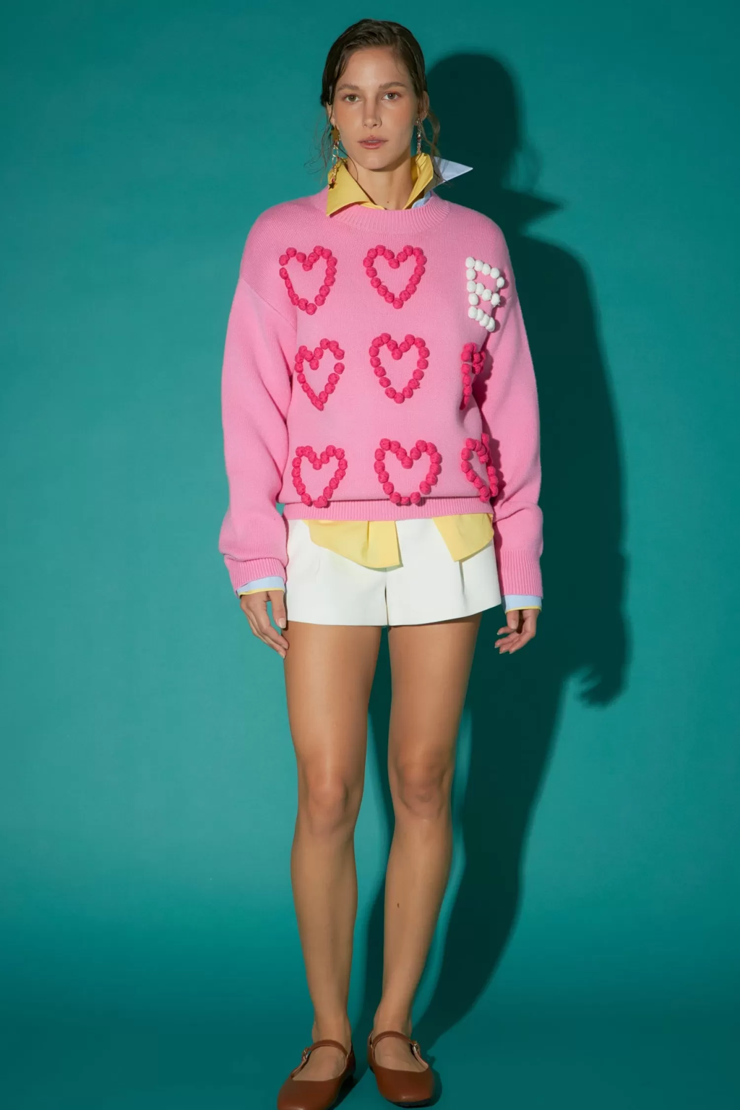 Hot Pom Pom Heart Sweater Tops | Sweaters & Knits